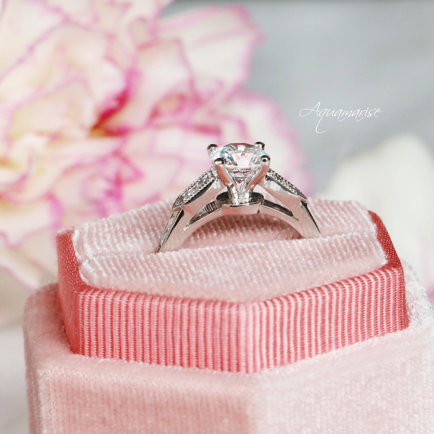 Lab Grown Diamond Vintage Engagement Ring - 14K White Gold IGI Certified for Women | Classic Solitaire Wedding Band, Anniversary Gift, Proposal Jewelry