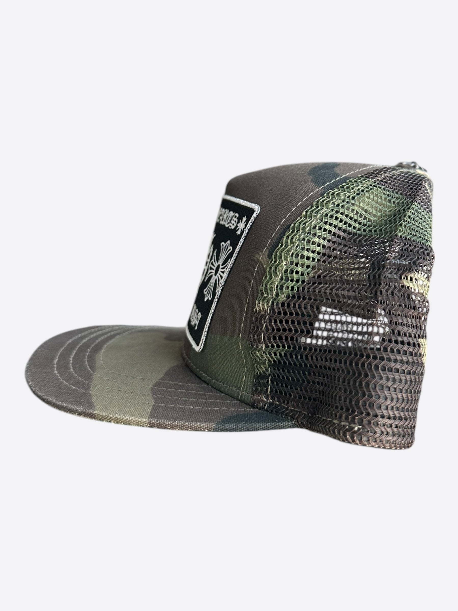 Chrome Hearts Green Camouflage Trucker Hat - Stylish Adjustable Snapback Cap for Men & Women - Perfect for Outdoor Adventures, Concerts, and Streetwear Fashion