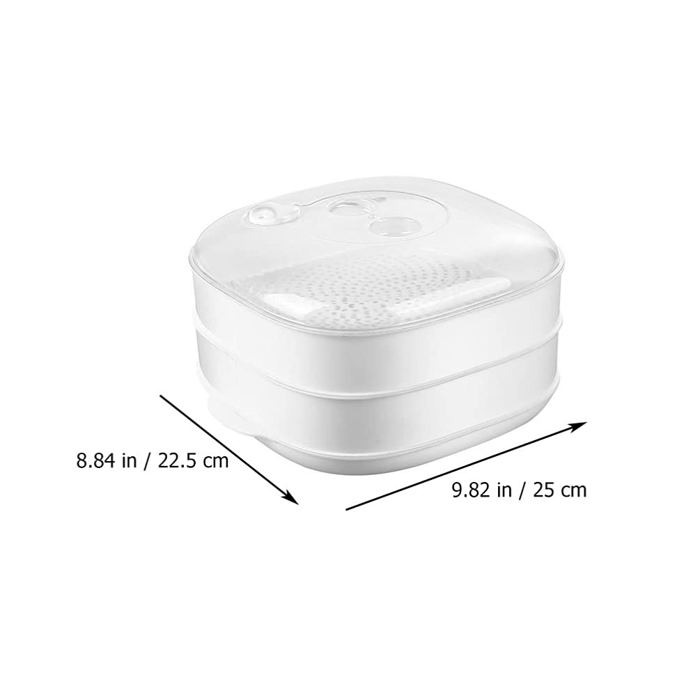 Cabilock Microwave Steamer Set - 3-Piece BPA-Free Food Grade Plastic Containers with Lids for Vegetables, Dumplings & Buns - Perfect for Quick Healthy Meals, Office Lunches & Meal Prep