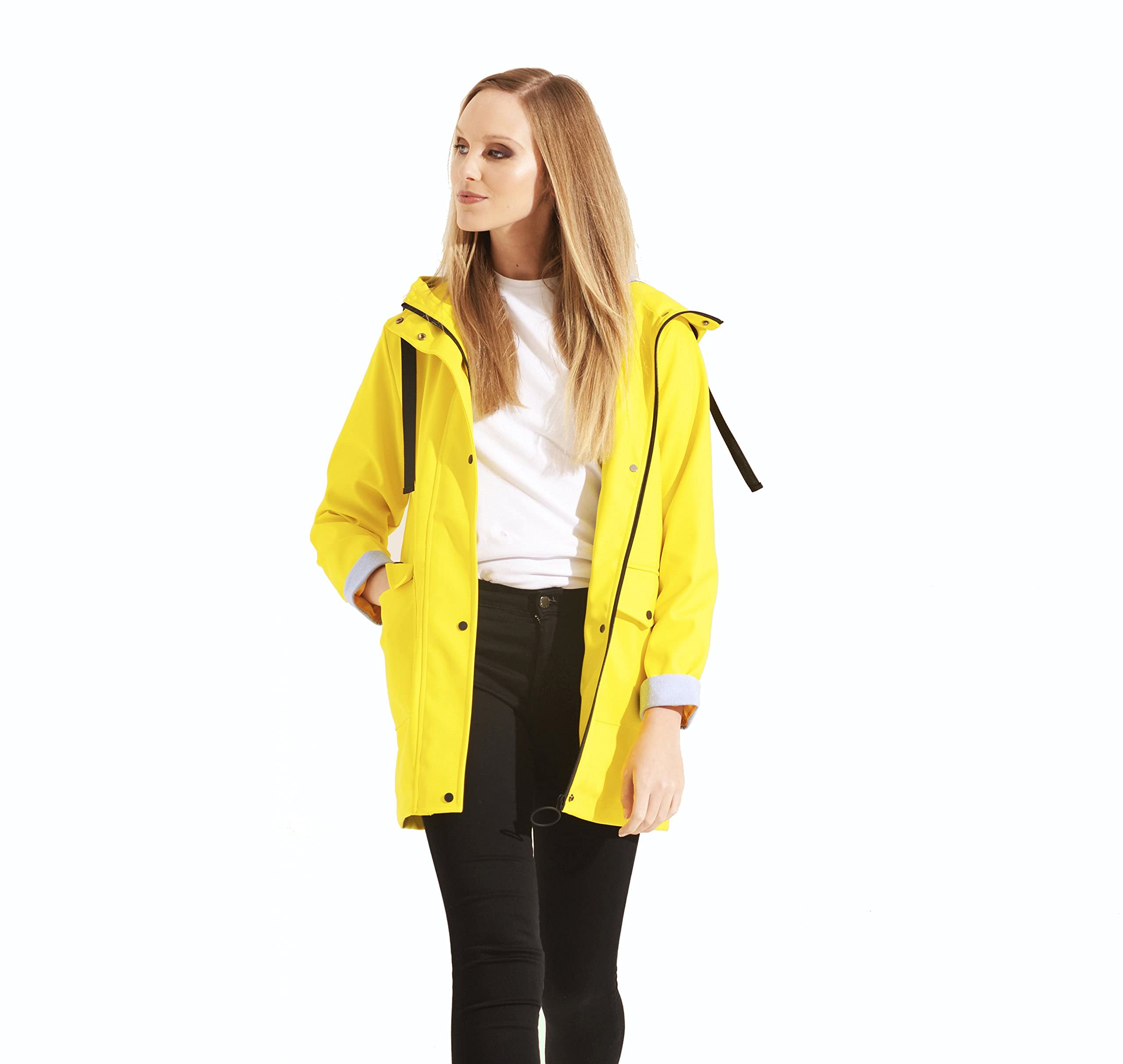 Premium Waterproof Rubber Raincoat for Women - Charcoal Fashion (05JS18 Cream) | Stylish & Durable Rainwear for Outdoor Activities, Commuting & Travel