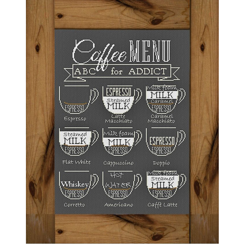 Coffee Addict Cross Stitch Pattern PDF - DIY Embroidery Kit for Beginners - Perfect for Home Decor, Gifts & Craft Projects