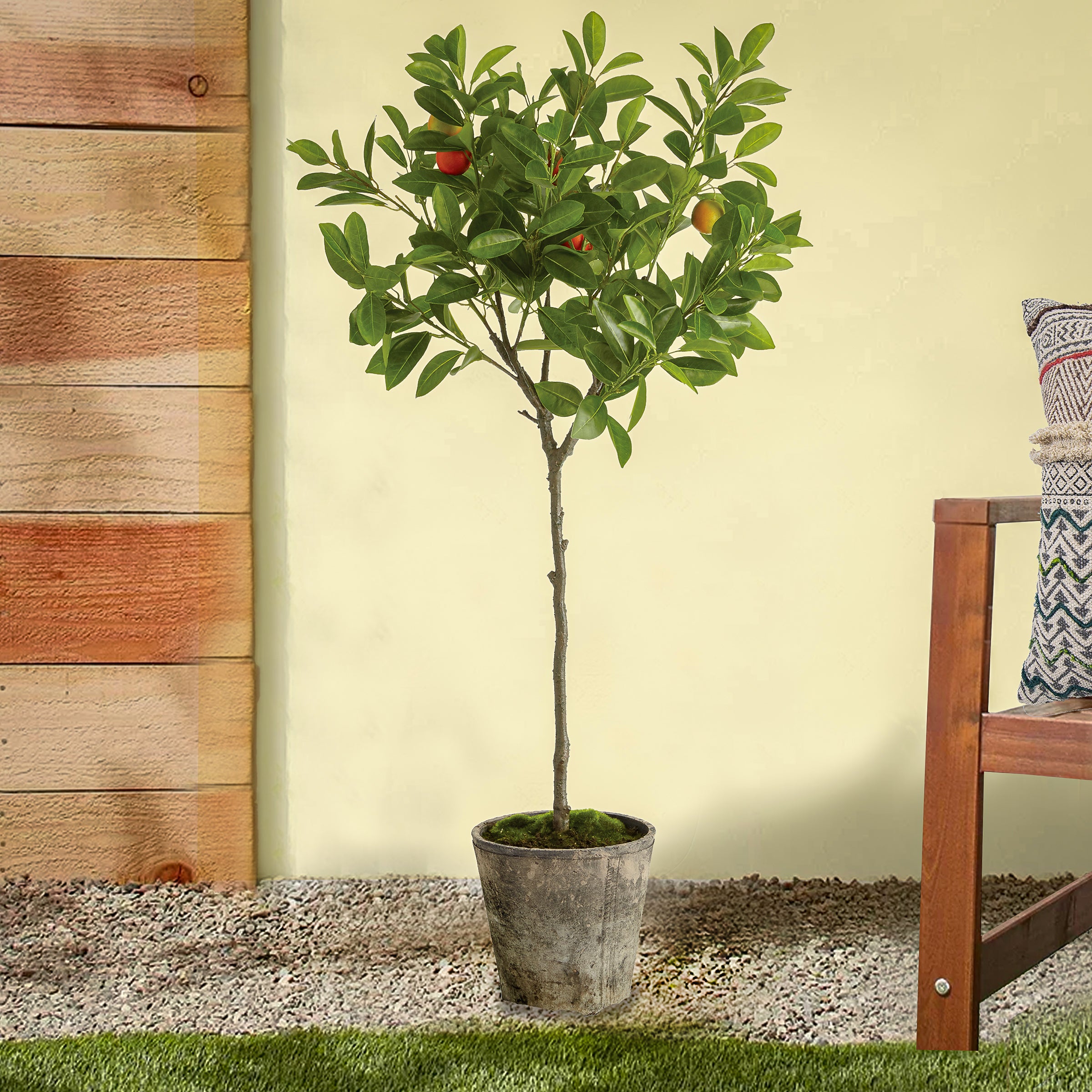 41 Inch Artificial Orange Topiary Tree - Realistic Potted Faux Plant for Home Decor, Office, Patio & Garden - Perfect for Indoor and Outdoor Decoration