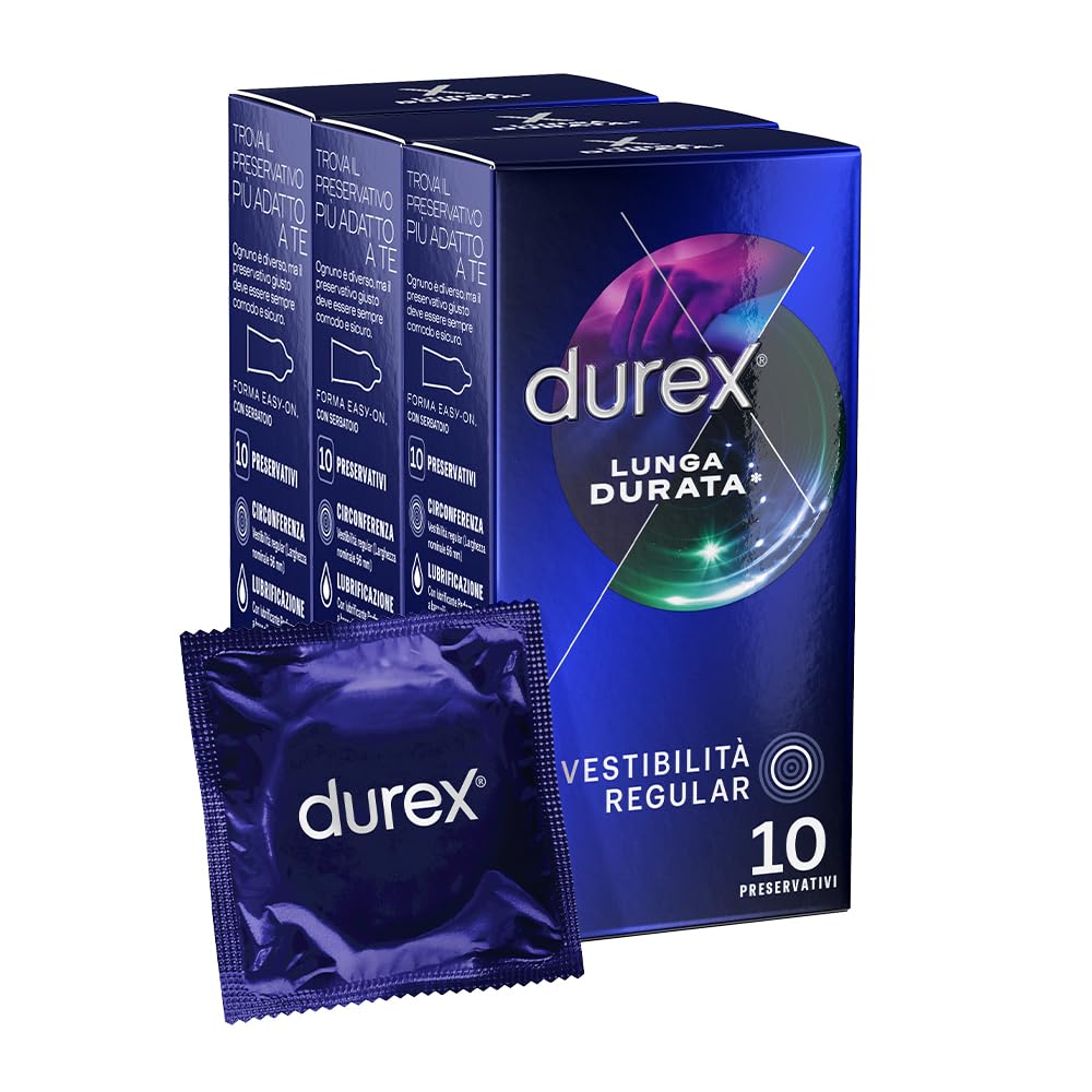 Durex Performa Delay Condoms, Extra Large Size, 30 Count - Amazon Exclusive | Long-Lasting Protection for Enhanced Intimacy & Pleasure
