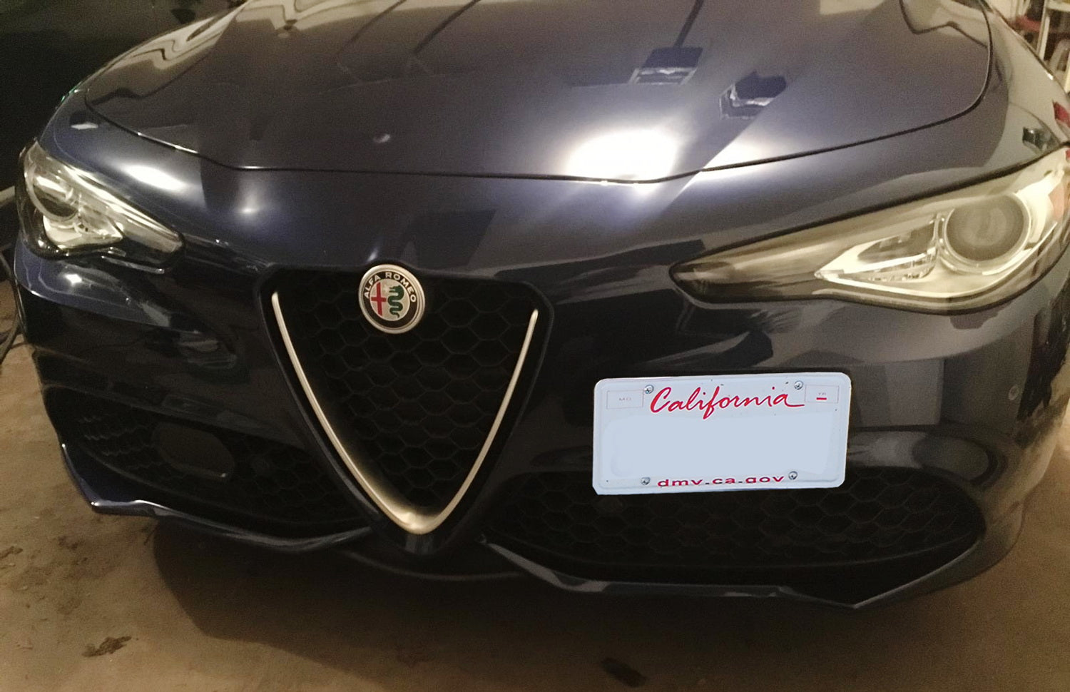 Alfa Romeo Giulia Front Bumper Tow Hook License Plate Mount Bracket - Compatible with 2017-2023 Models - Easy Installation & Durable Design - Perfect for Car Shows, Parking Regulations & Customization