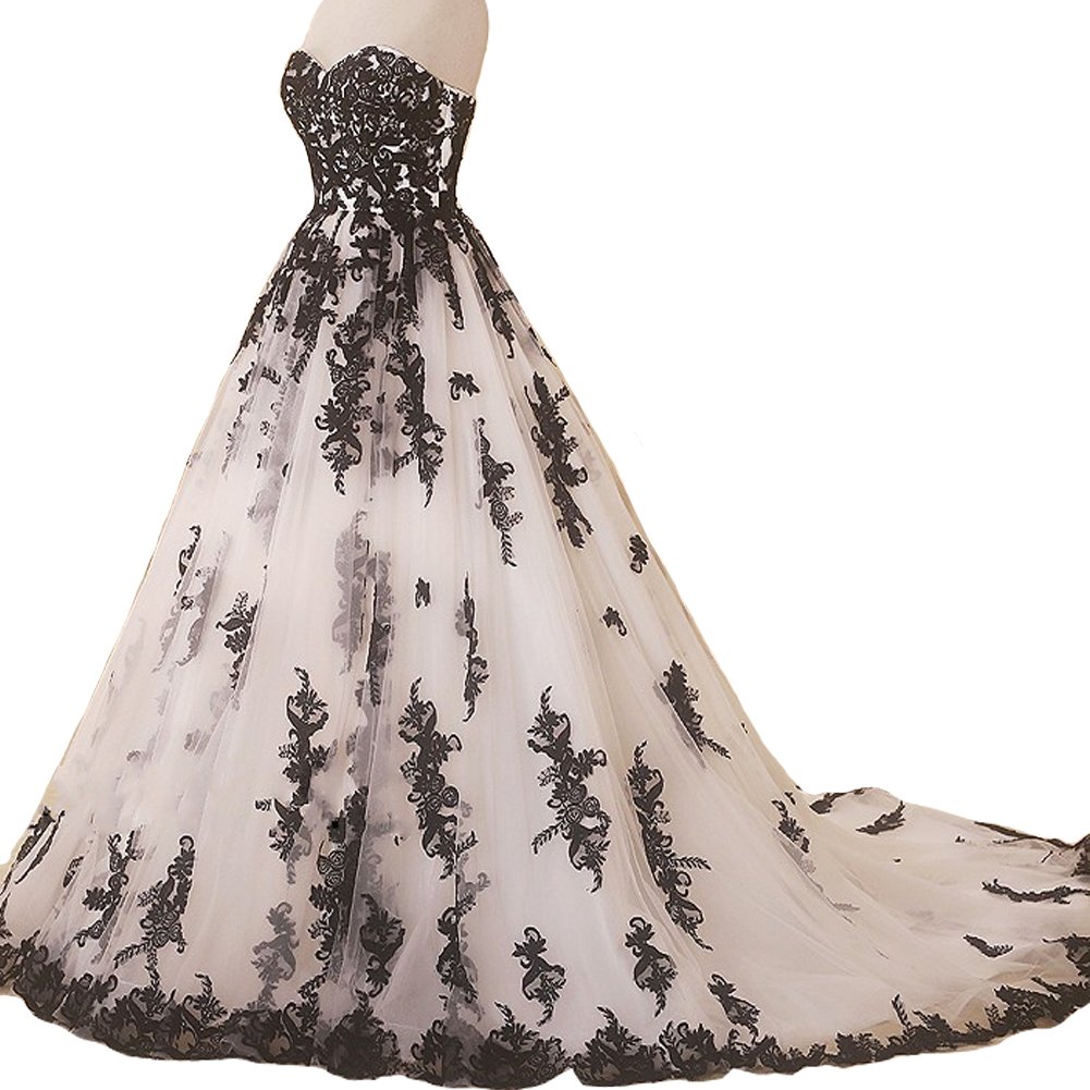 Kivary Vintage Gothic Black Lace Ball Gown - Elegant Long Prom Dress & Wedding Gown for Formal Events, Evening Parties & Special Occasions
