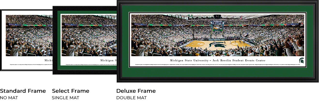 Michigan State Spartans Basketball Wall Art - College Sports Posters, Framed Pictures & Decor for Game Room, Office & Dorm - Blakeway Panoramas