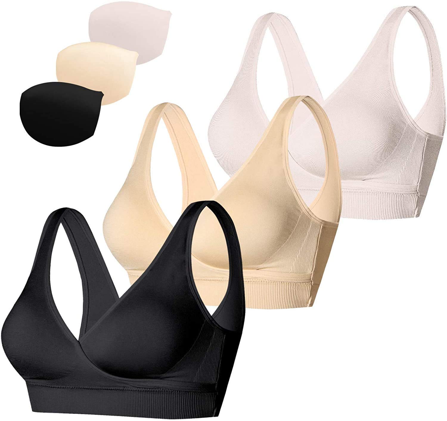 HOFISH Women's Wireless Nursing Bra - Soft Lycra Maternity Sleep Bra for Breastfeeding Moms - Comfortable Everyday Nursing Shirt for Sleeping, Lounging & Breastfeeding at Home