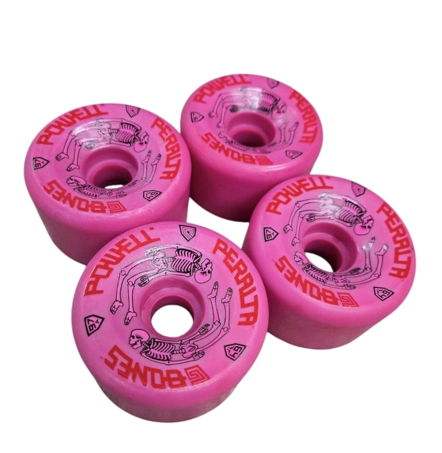 Powell Peralta Reissue G Bones Skateboard Wheels - Dyed Pink | High-Performance Wheels for Street Skating and Cruising