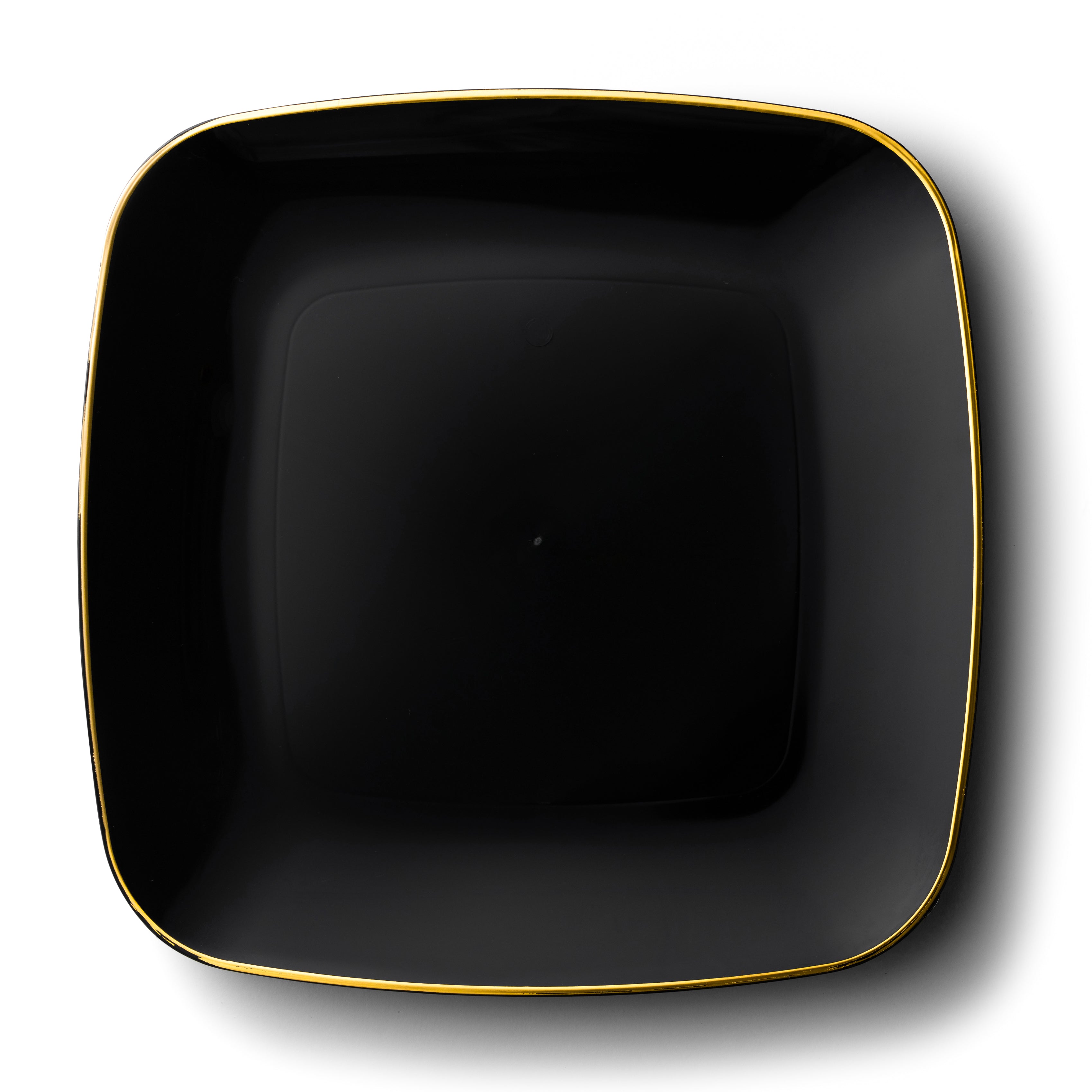 32-Piece Black and Gold Square Plastic Dinnerware Set for 16 Guests - Elegant Disposable Plates, Forks, Knives & Spoons - Perfect for Weddings, Parties, BBQs & Outdoor Events