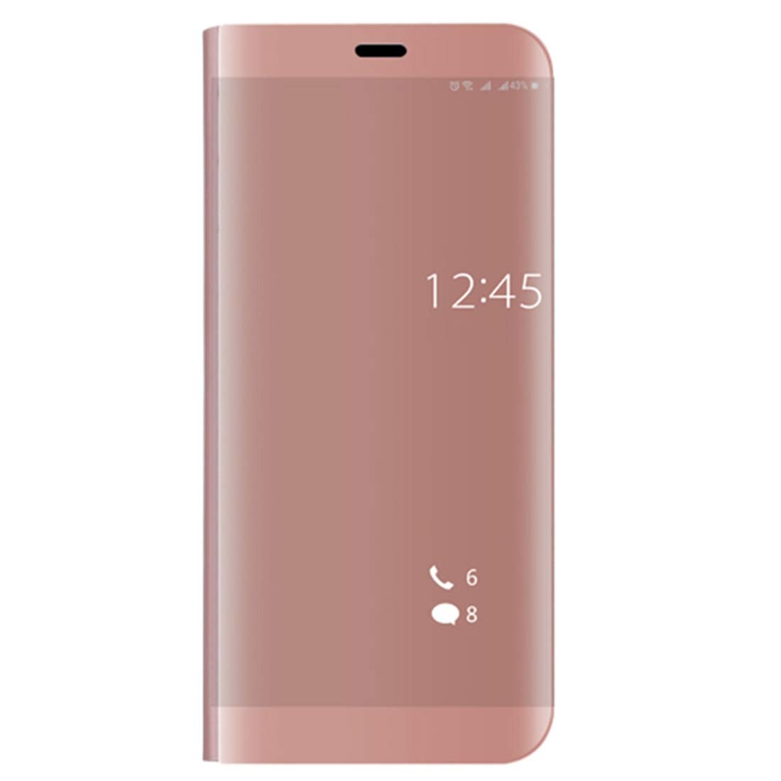 Huawei Mate 9 Pro Protective Case - Electroplating PC+PU Flip Cover with Stand & Auto Wake/Sleep (Rose Gold) for Work & Travel