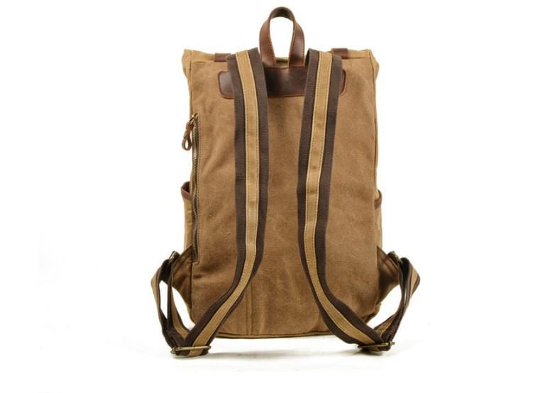 Durable Leather and Canvas Backpack Purse for Women - Stylish Laptop Bag for Work, Travel & School | Water-Resistant & Spacious Design