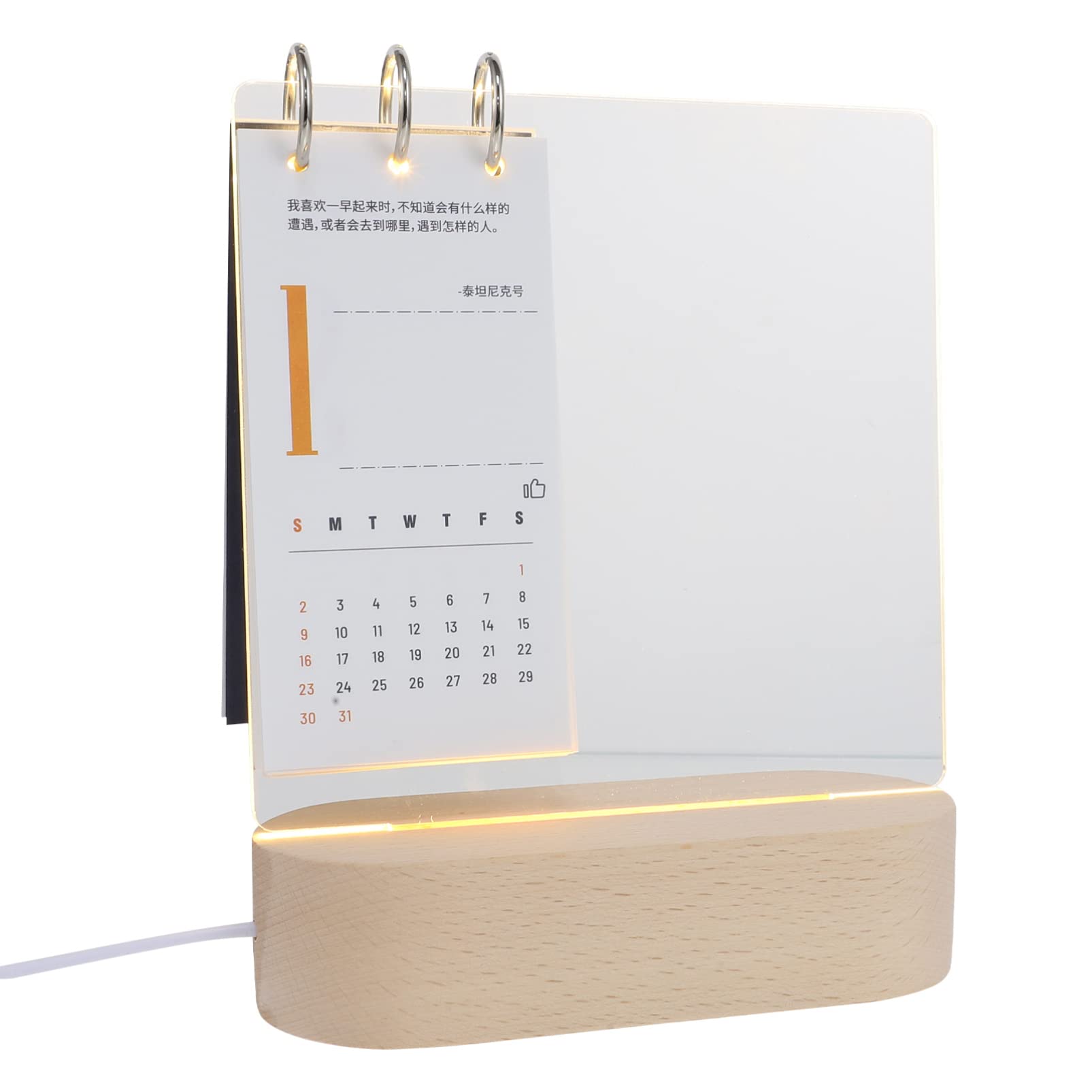 2022 LED Desk Calendar with Acrylic Stand - Light Up Flip Calendar for Office, Bedroom & Home Decor - Perfect for Daily Planning, Gifts & Workspace Organization