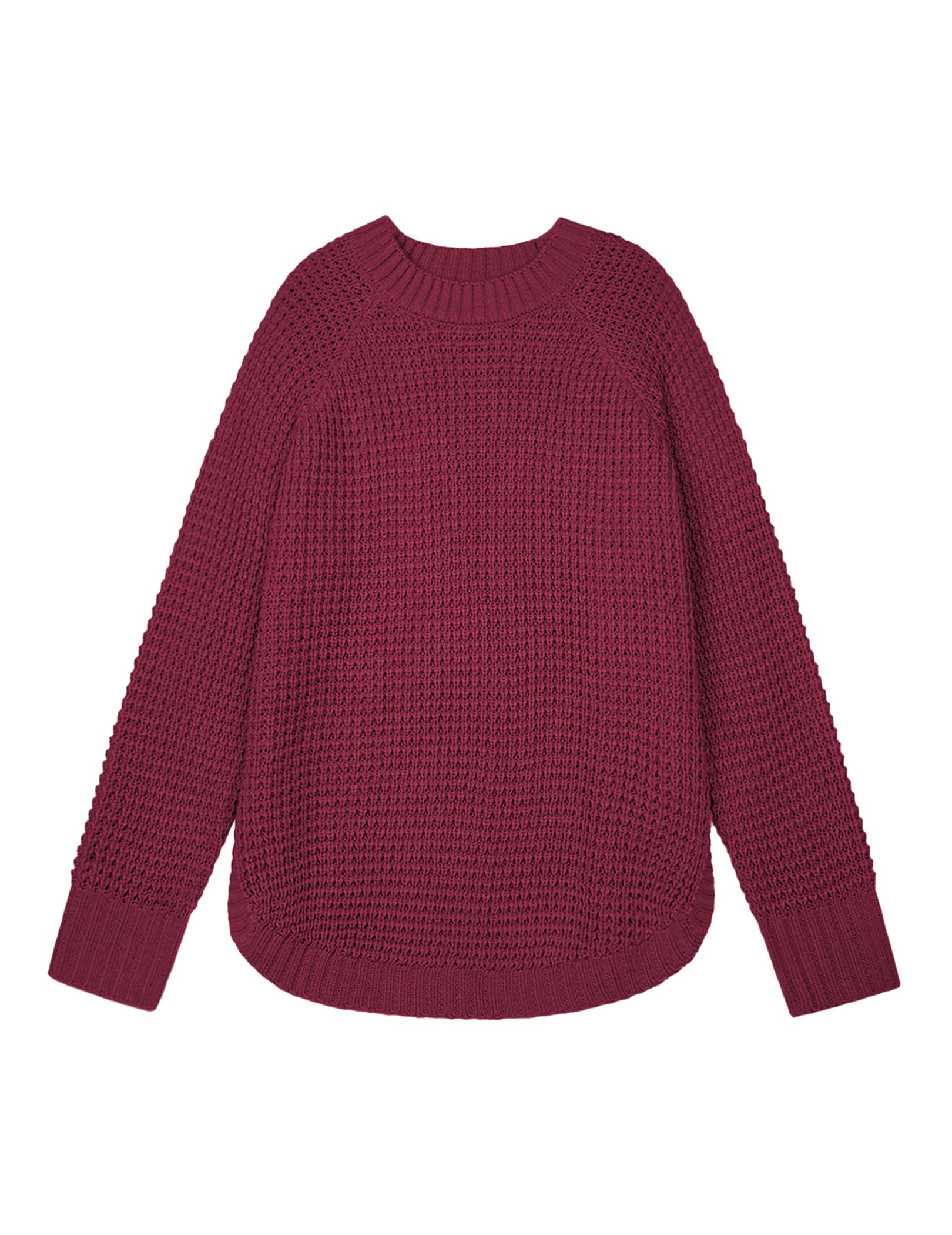 Women's Oversized Chunky Waffle Knit Long Sweater - Fall 2024 Cozy Crewneck Pullover - Dressy Casual Loungewear for Home, Office & Outings