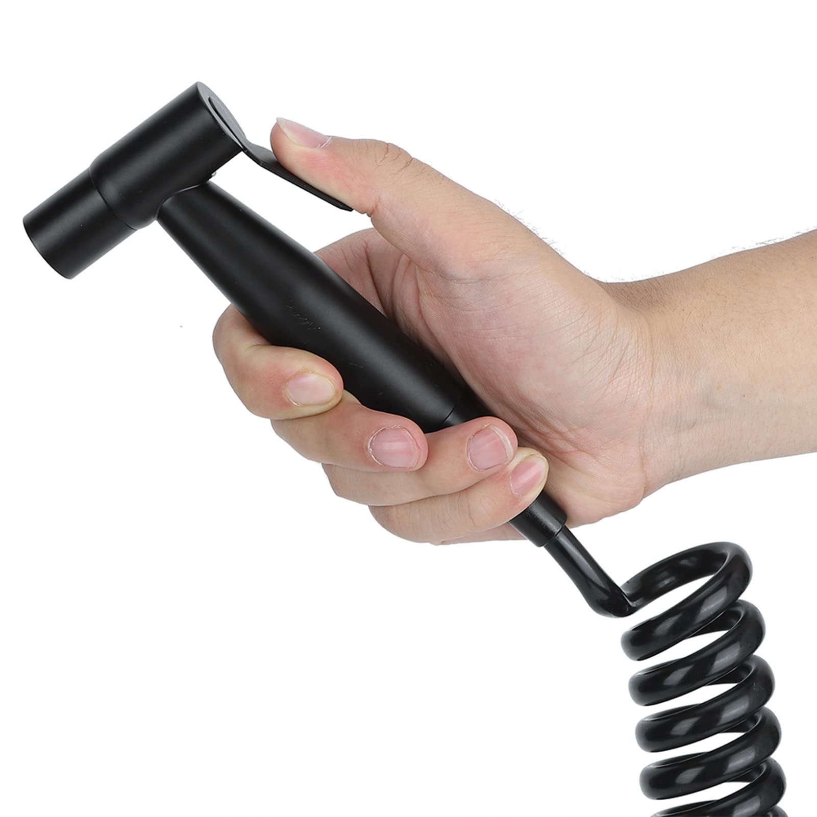 Stainless Steel G1/2 Thread Handheld Bidet Sprayer Kit with Feminine Wash & Hose - Black Bathroom Accessory for Toilet & Personal Hygiene Cleaning