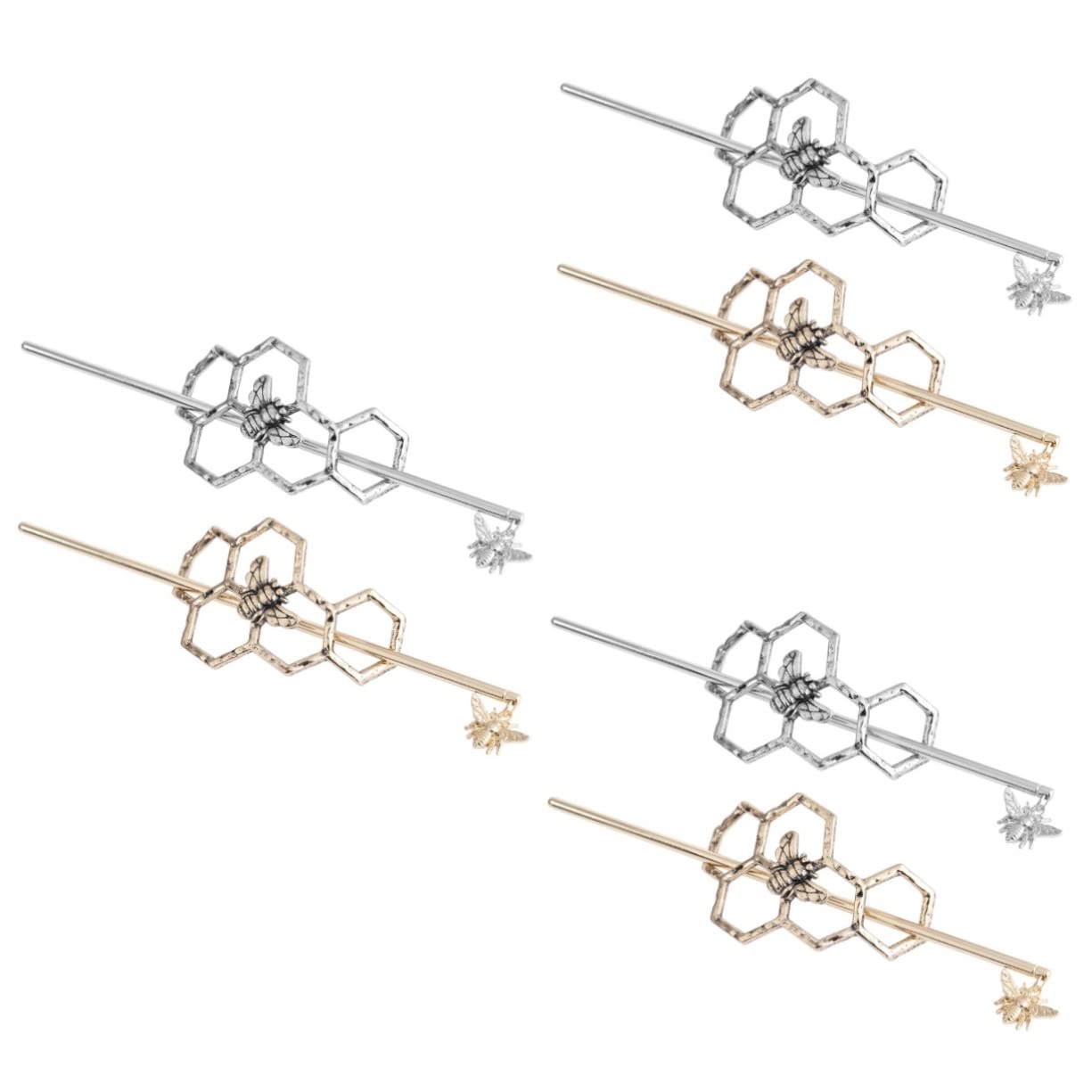 Lurrose 6-Piece Women's Hair Clips Set - Gold Metal Honeycomb Hairpins, Minimalist Barrettes & Bun Clips for Women & Girls - Perfect for Parties, Weddings & Everyday Styling