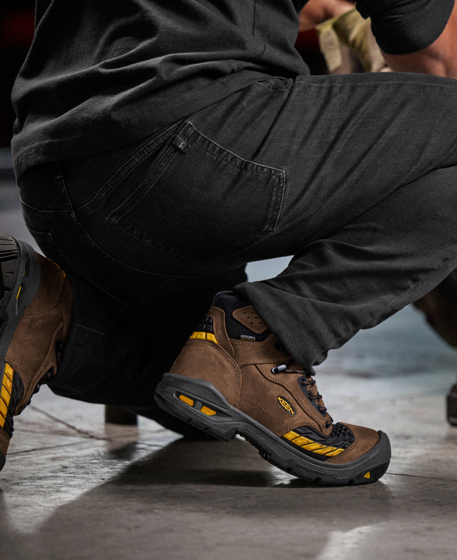 Men's Troy 6 Waterproof Work Boots with Carbon Toe - Dark Earth/Black - Durable Safety Shoes for Construction & Outdoor Work