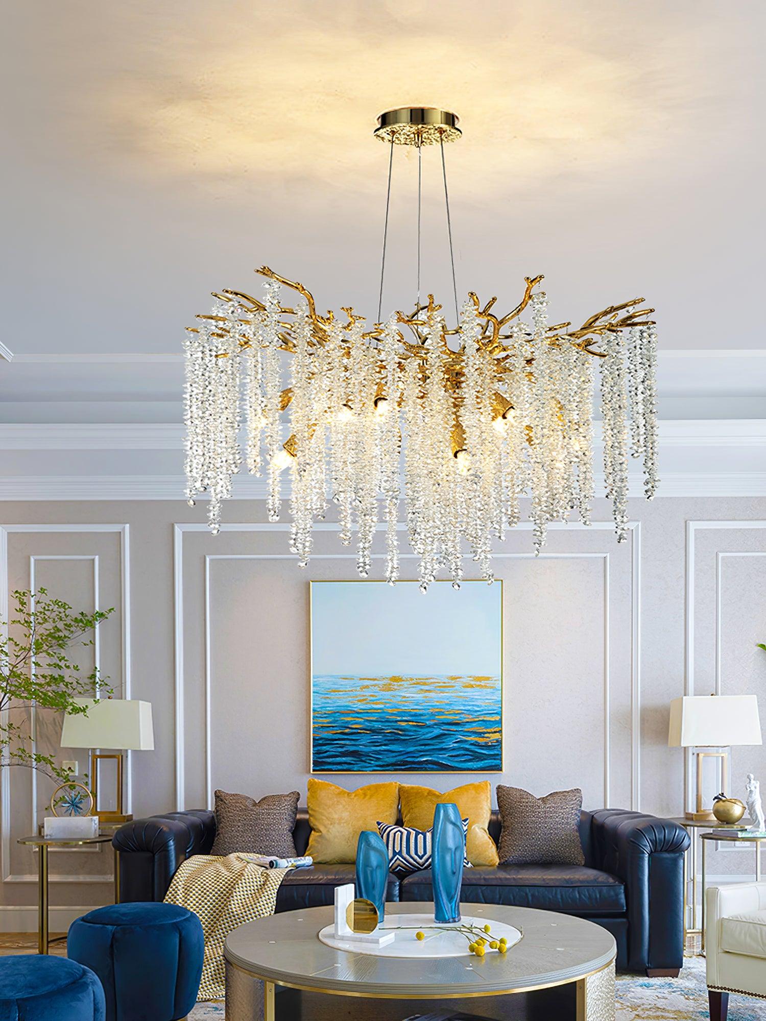 Elegant Albero Crystal Chandelier - Modern Luxury Ceiling Light Fixture for Dining Room, Living Room & Bedroom Decor