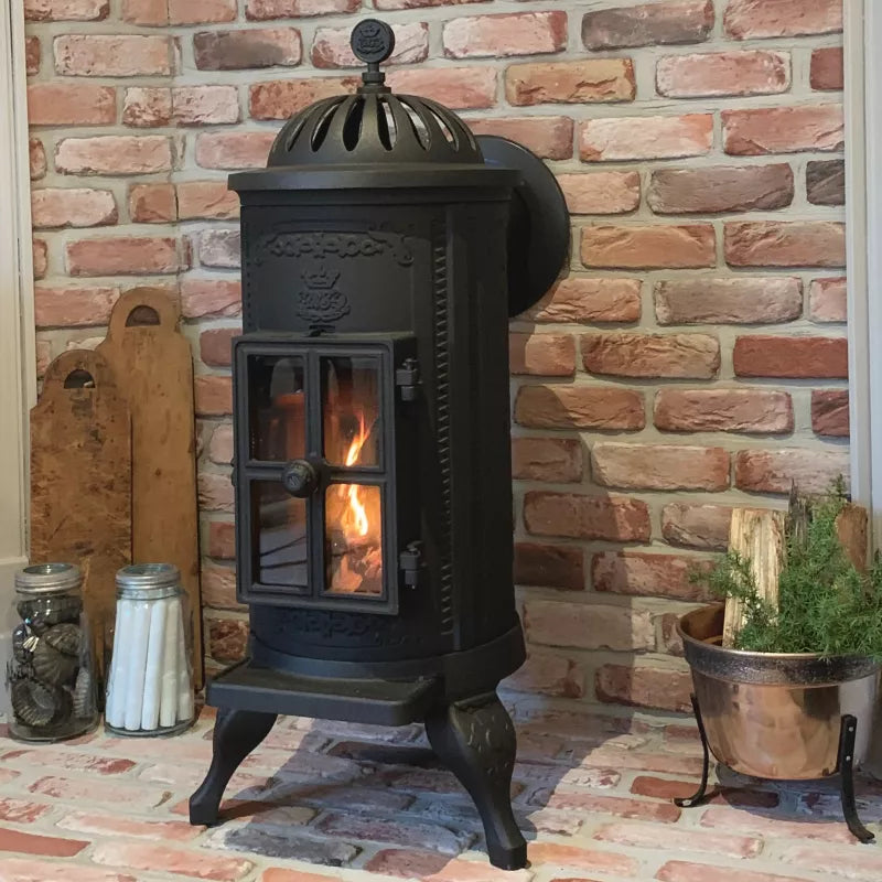 Westbo Carl 95 Cast Iron Stove - Efficient Wood Burning Fireplace for Cozy Home Heating & Cabin Decor