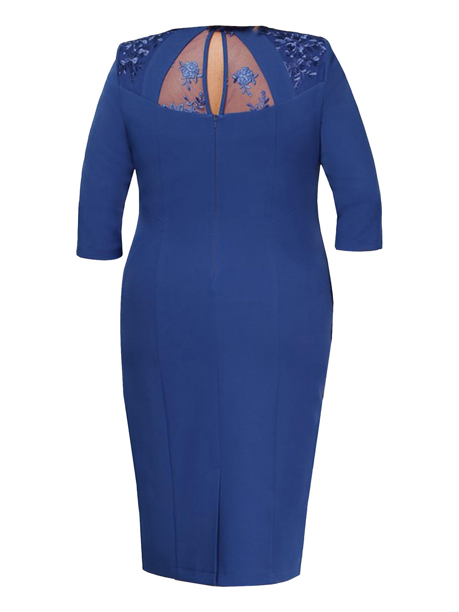 Elegant Plus Size Wedding Guest Dresses for Women - Floral Embroidery Lace Party Midi Dress Cocktail Evening Gowns | Perfect for Weddings, Parties & Special Occasions