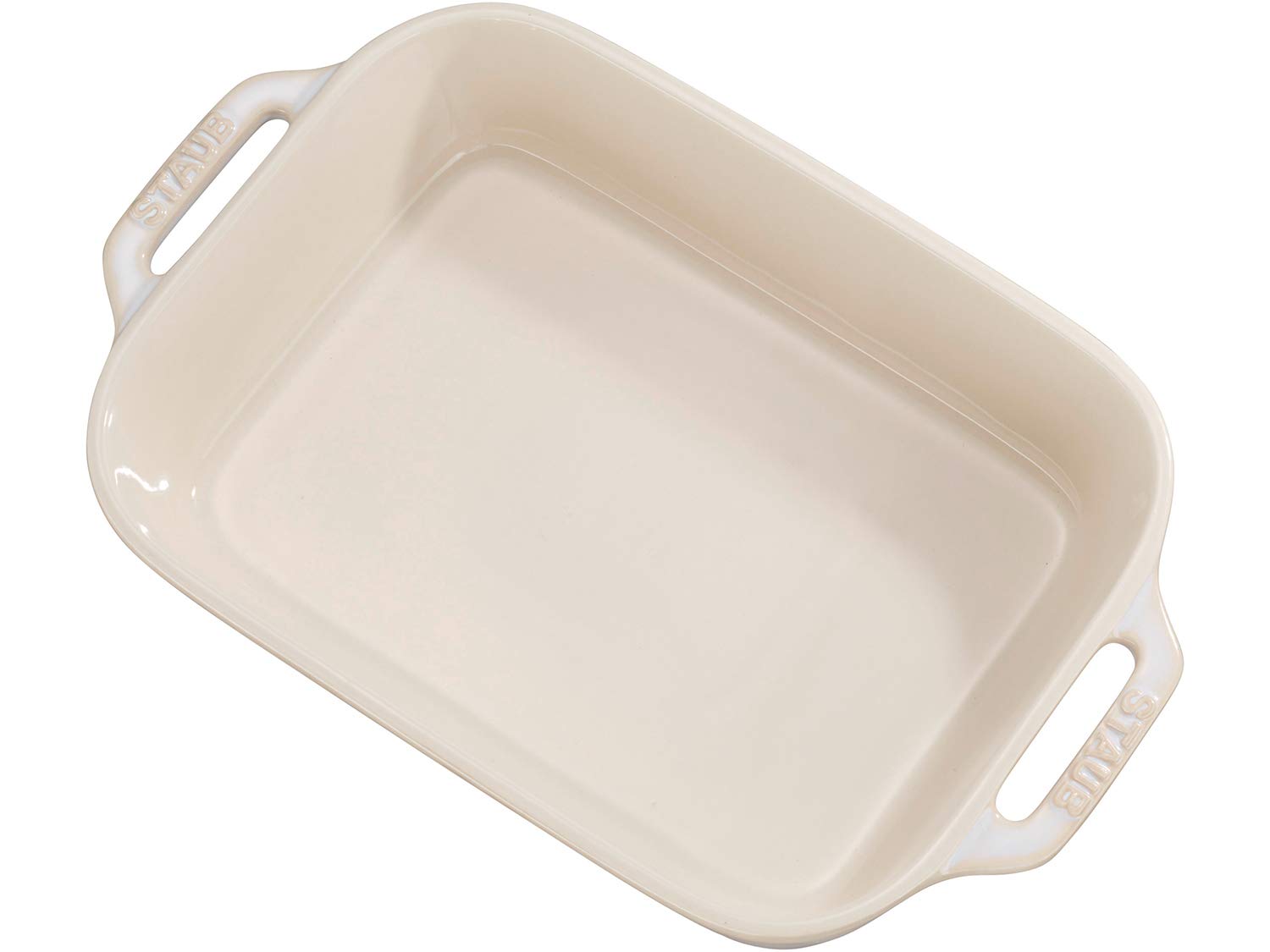 Staub 40511-883 Rectangular Ceramic Au Gratin Dish - Ivory, 10.6 x 7.9 Inches (27 x 20 cm), Oven & Microwave Safe - Perfect for Baking Casseroles, Lasagna, and Side Dishes