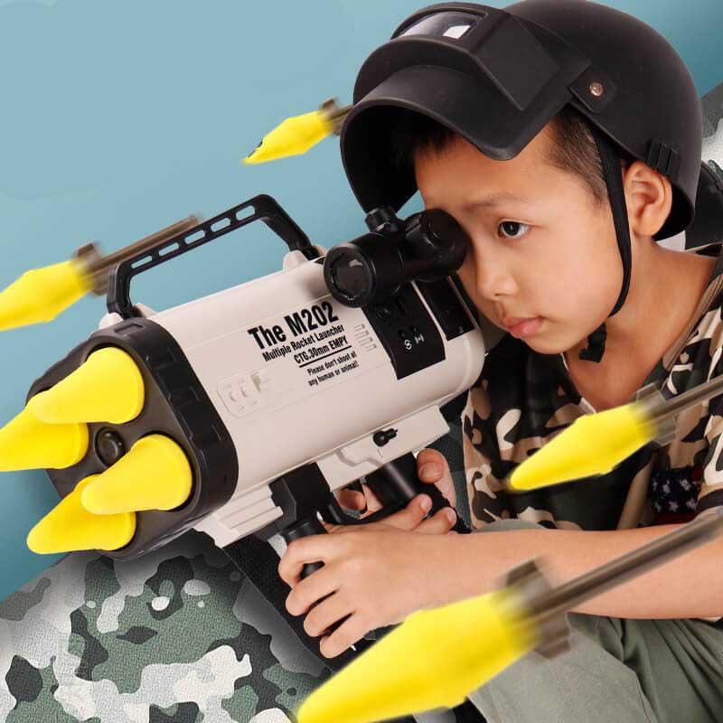 Best M202 Quadruple Rocket Launcher Toy Blaster - Realistic Foam Dart Shooting Game for Outdoor Play & Nerf Battles