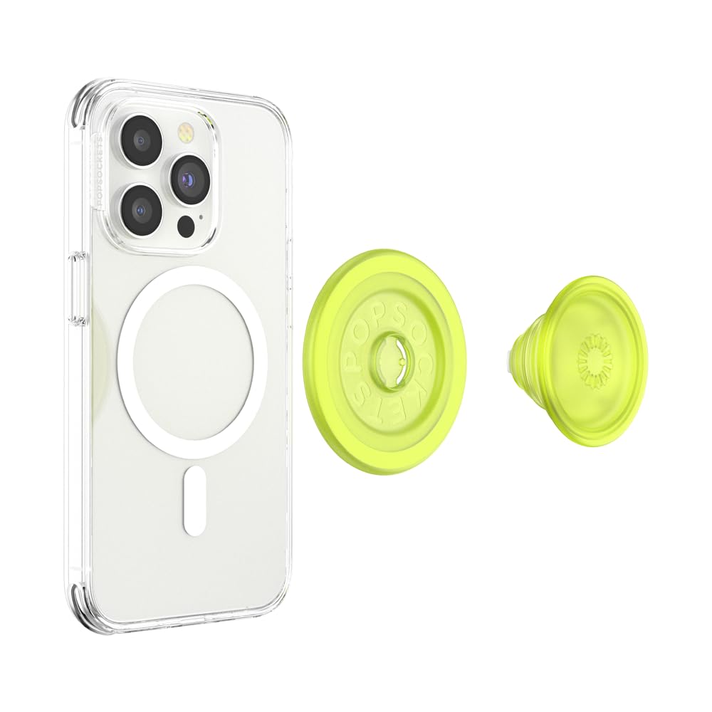 MagSafe-Compatible PopSockets Phone Grip & Holder | Wireless Charging Support | Glow-in-the-Dark Chartreuse Design | Perfect for iPhone 13/14/15, Galaxy S23 & More | Ideal for Gym, Travel & Daily Use