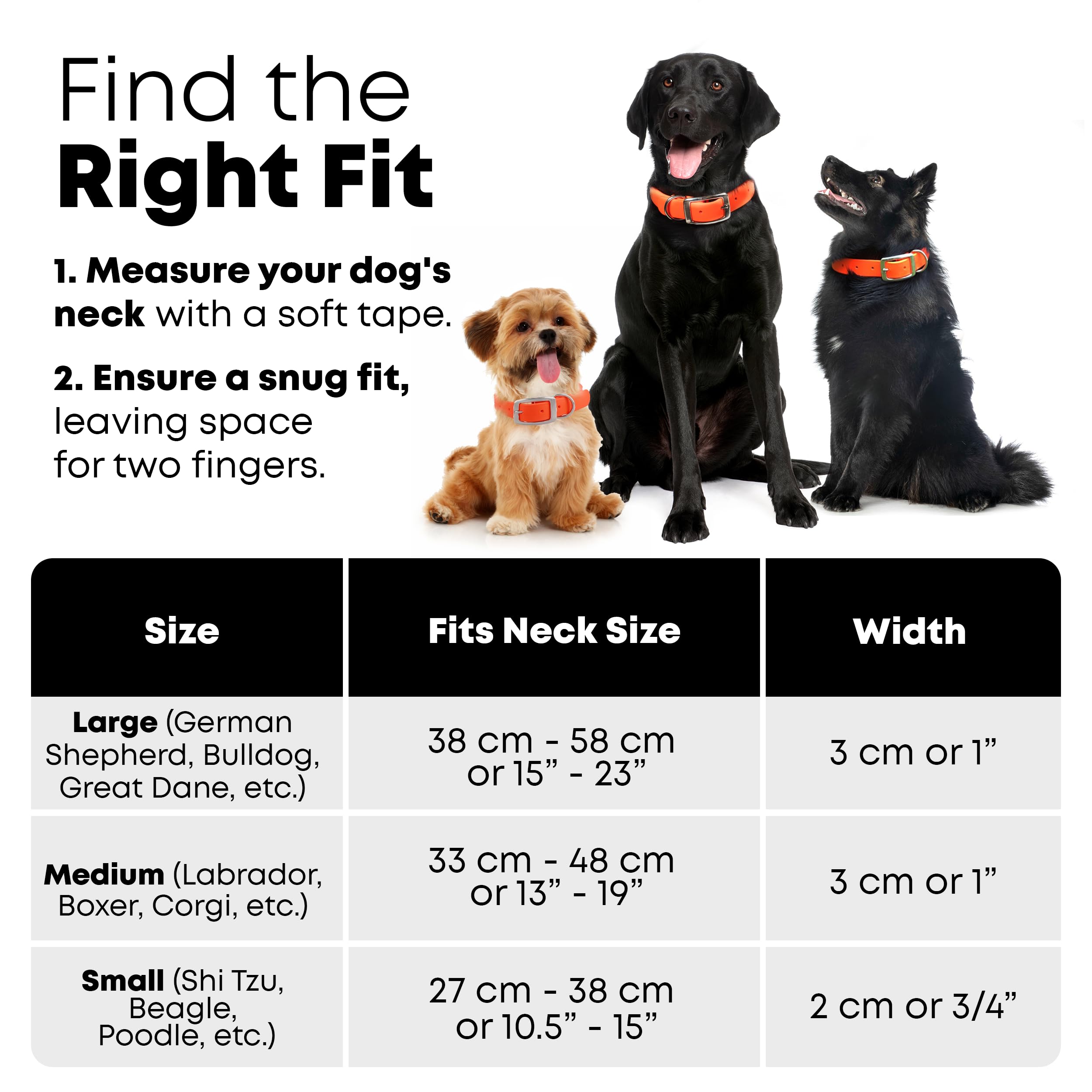 Regal Dog Products Heavy Duty Reflective Dog Collar - Large Orange Adjustable Collar with Durable Metal Buckle & D-Ring | Chew Proof & Waterproof Design for Small, Medium & Large Dogs | Perfect for Night Walks, Hiking & Outdoor Adventures