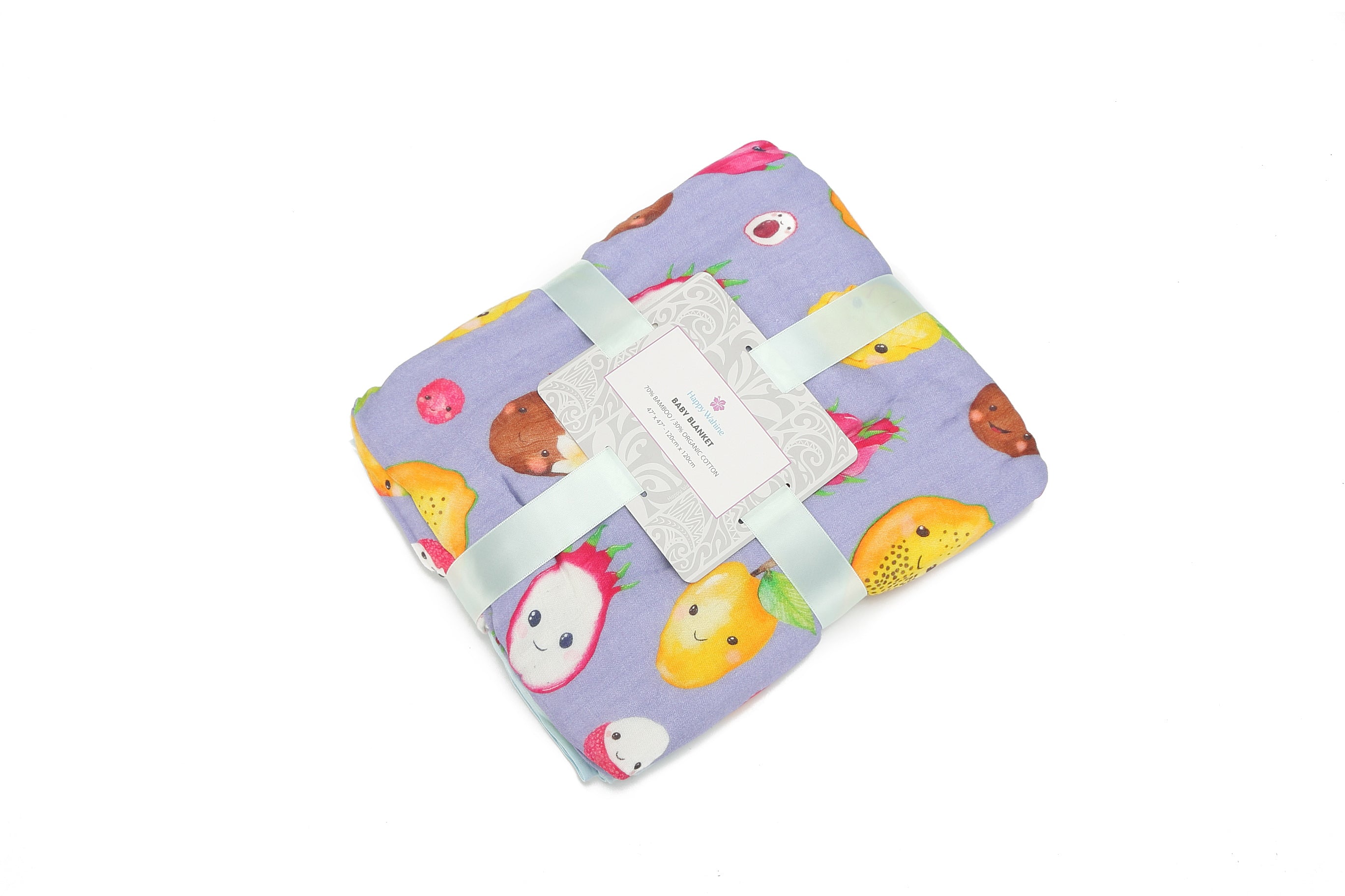 Hawaiian Fruits Lavender Baby Blanket - Soft & Cozy Infant Swaddle Blanket for Nursery, Stroller, and Travel - Perfect Baby Shower Gift