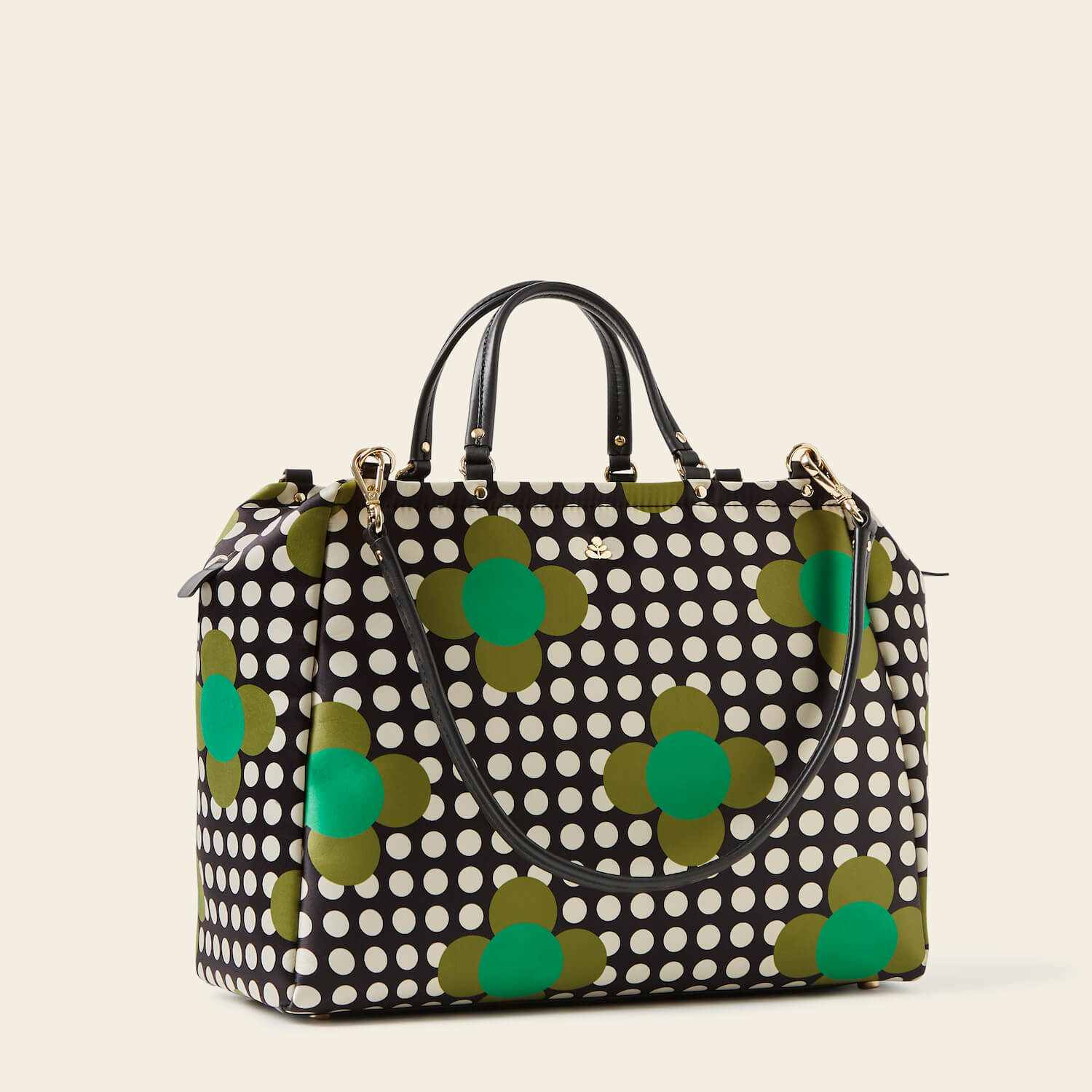 Opera Big Tote Bag - Jewel Flower Polka Dot Design for Women | Fashionable Large Shoulder Bag for Beach, Shopping & Work Commute