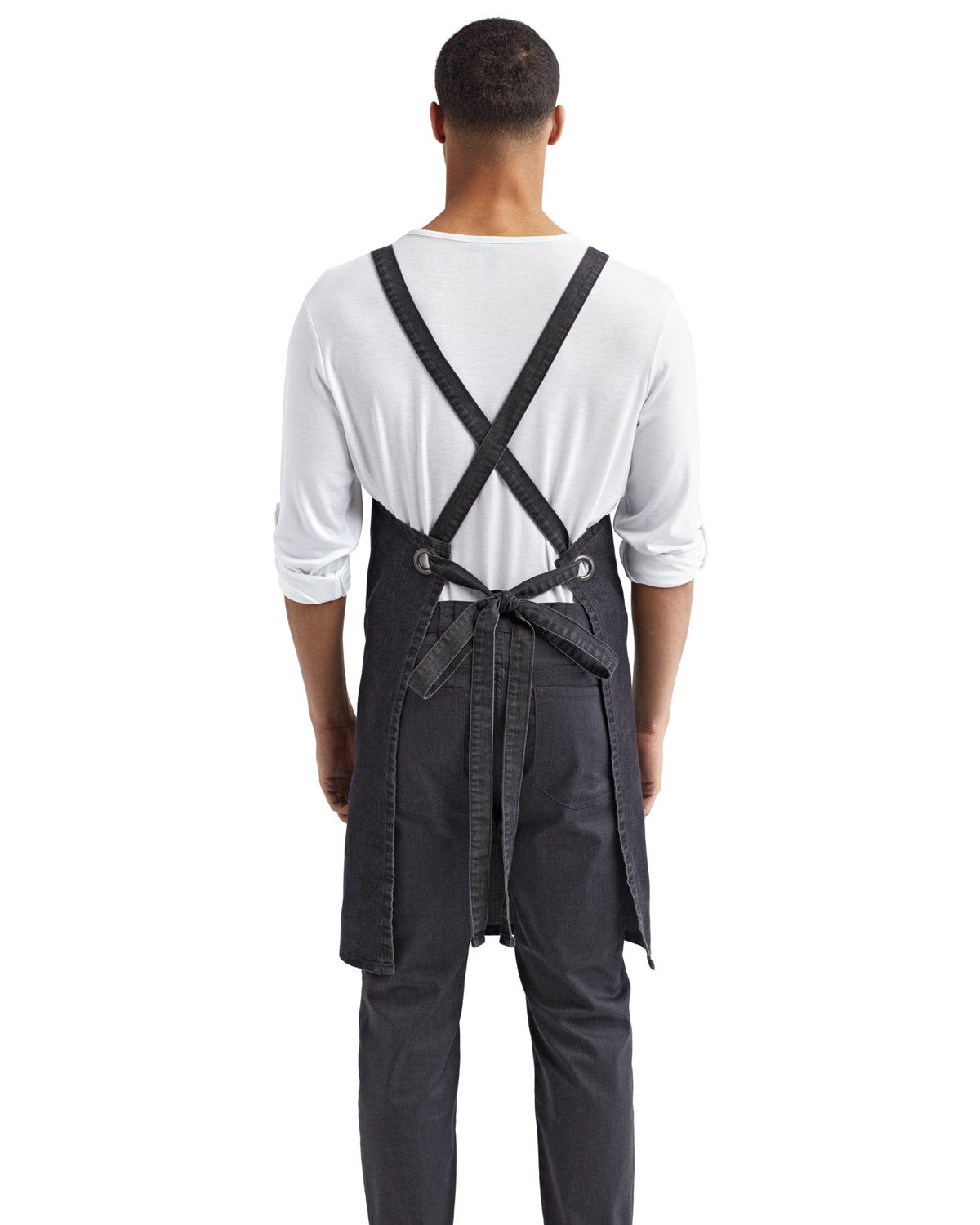 Reprime RP129 Cross Back Barista Apron - Professional Coffee Shop Apron for Baristas, Chefs & Waiters - Adjustable Straps, Durable Cotton - Perfect for Cafes, Restaurants & Home Brewing