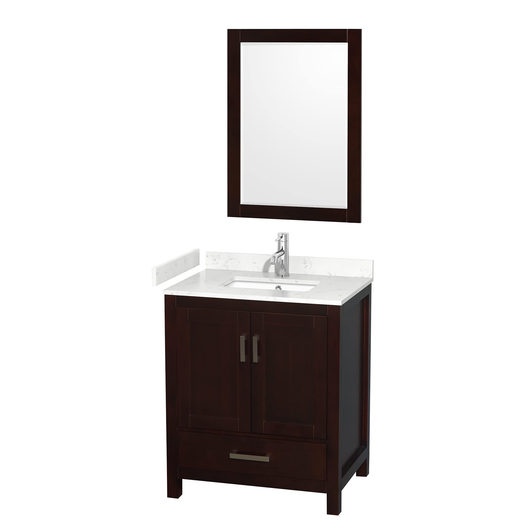 Wyndham Collection WCS141430SESC2UNSM24 Sheffield Vanity Set, Espresso Finish - Modern Bathroom Vanity with Sink for Home Remodeling & Bathroom Upgrade
