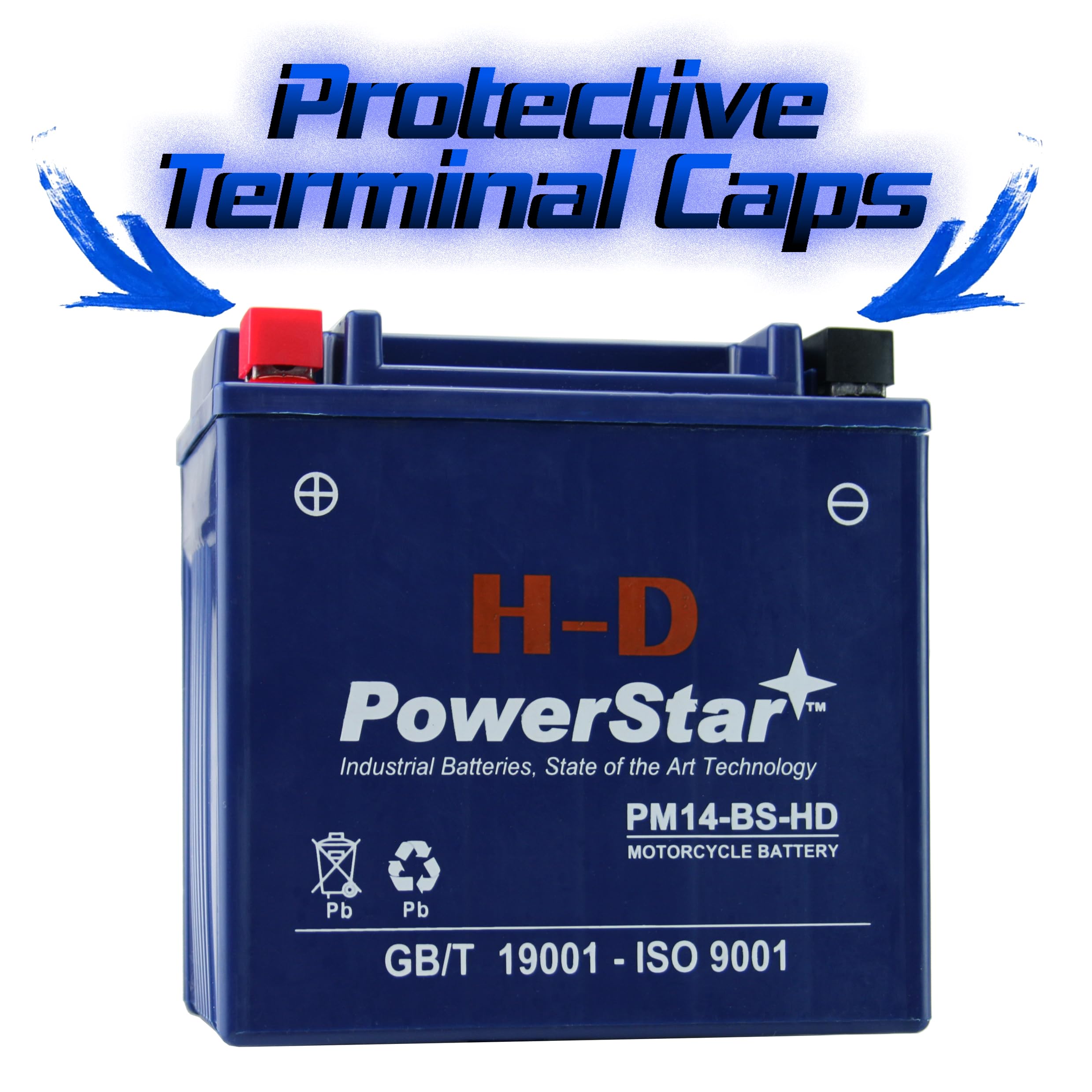 PowerStar YTX14-BS Motorcycle Battery Replacement for Buell XB12Ss Lightning Long - High Performance AGM Battery for Street Bikes, Cruisers & Powersports (Perfect for Daily Commuting & Long Rides)