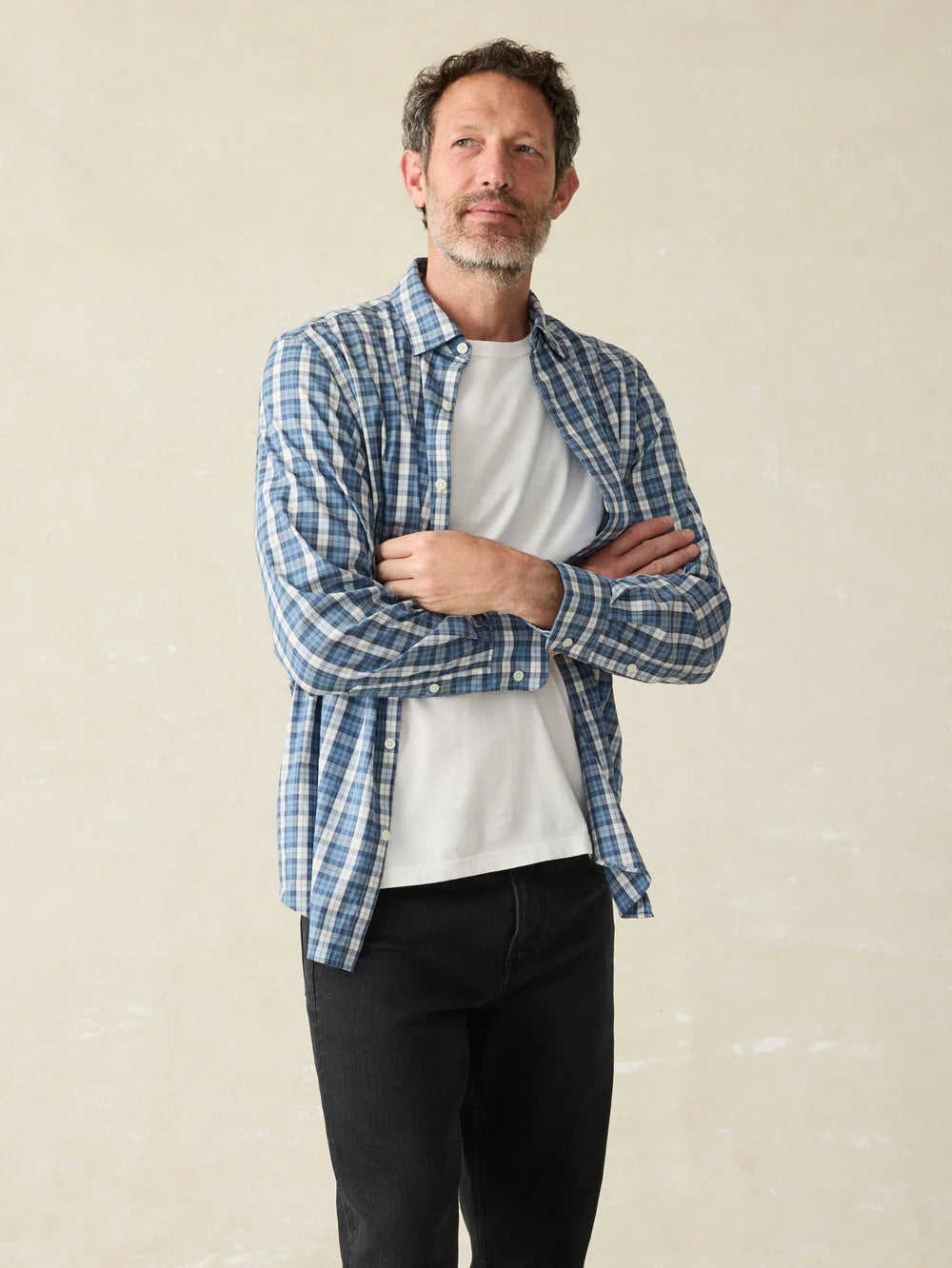 FAHERTY Long Sleeve Solid Movement Shirt for Men - Comfortable Casual Wear for Outdoor Activities and Travel