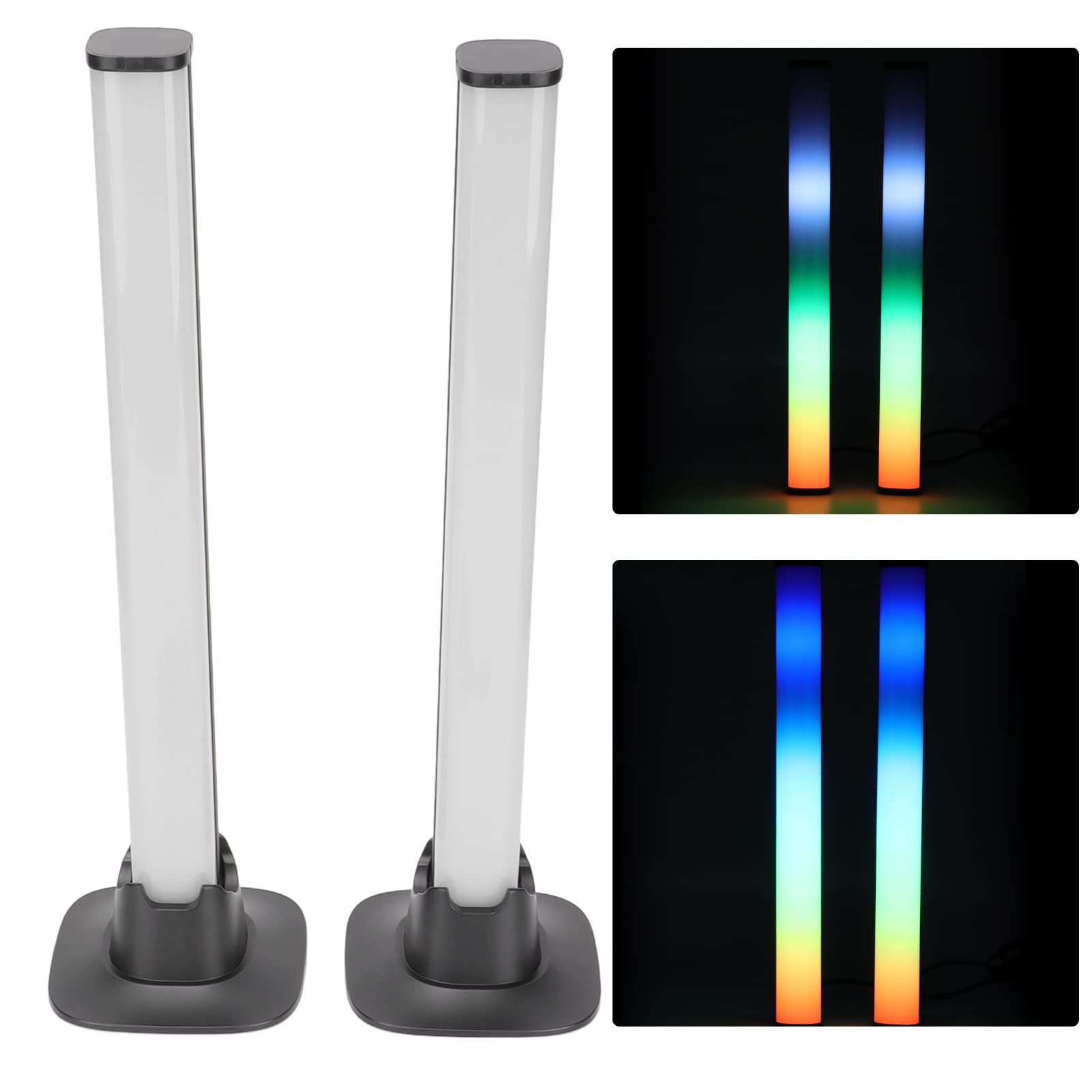 Heayzoki 2Pcs RGB Light Bar with Smart Bluetooth Control - 19 Color Modes & Timer Function, App-Controlled LED Gaming Lights for PC, Room, Home Office Decor & Party Atmosphere (Perfect for Gaming Setups, Bedroom Mood Lighting & Entertainment Spaces)