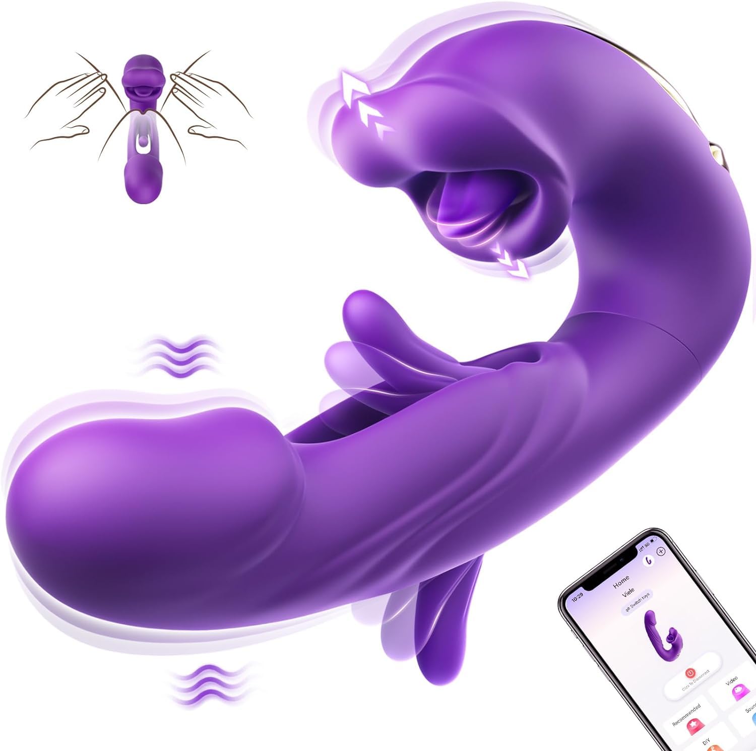 7 Powerful Vibration Modes APP Controlled Clitoral Vibrator - 3 in 1 G Spot & Clit Stimulator Rabbit Vibrator for Women - Long Distance Remote Sex Toy for Couples Play & Solo Pleasure