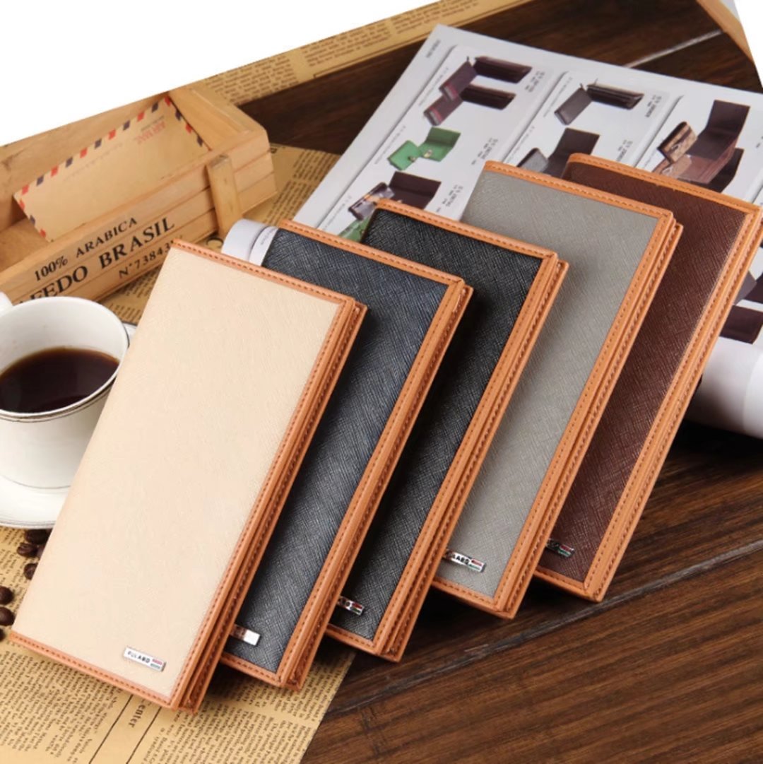 Slim Leather Bifold Wallet for Men - RFID Blocking Credit Card Holder & ID Organizer with Checkbook Slot | Perfect for Travel, Business, and Everyday Use