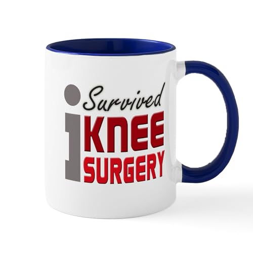 White/Navy Inside - I Survived Knee Surgery Mug
