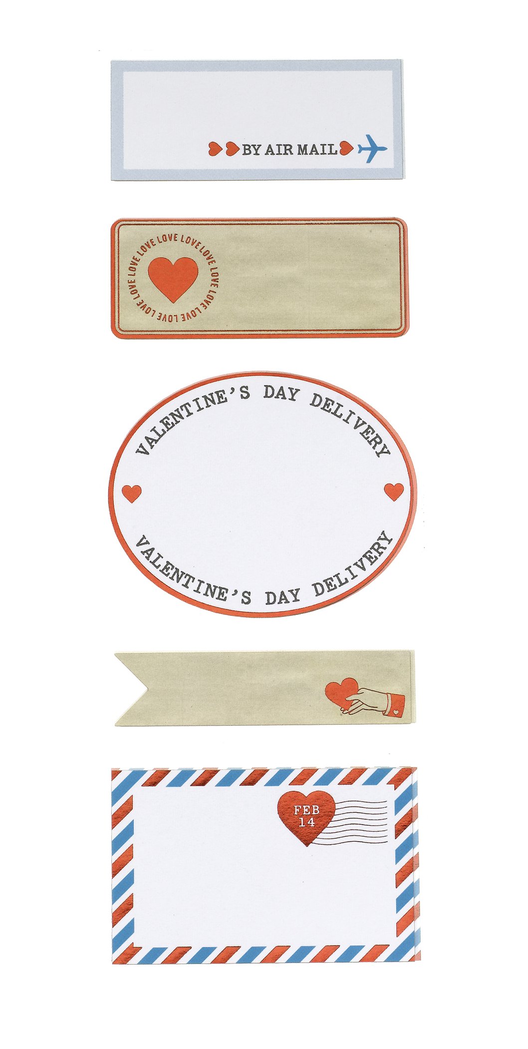 Martha Stewart Crafts Lovenotes Airmail Label Stickers - Vintage Style Decorative Stickers for Scrapbooking, Journaling, and DIY Wedding Invitations