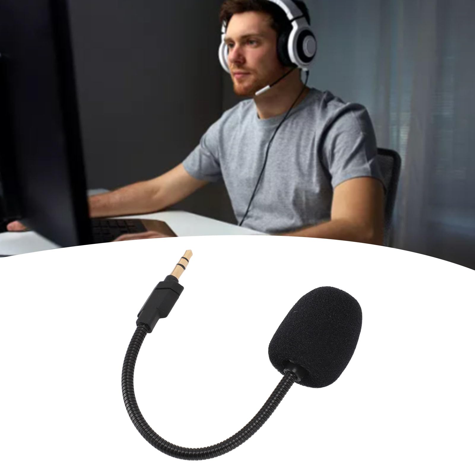 G733 Wireless Gaming Headset Replacement Microphone - Noise Cancelling Boom Mic with 3.5mm Jack for PC, PS4, PS5, Xbox | Perfect for Streaming, Esports & Online Gaming