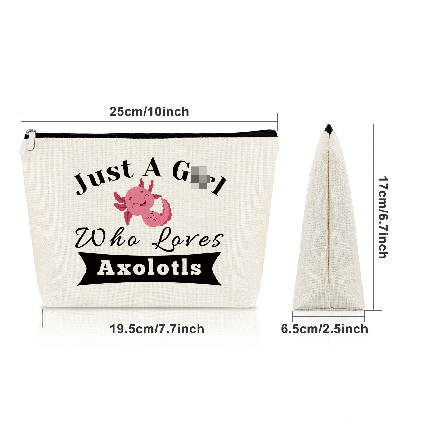 **Axolotl Makeup Bag for Women & Girls - Cute Animal Lover Cosmetic Travel Pouch - Perfect Birthday, Christmas, Thanksgiving Gift for Best Friend, Sister - Great for Travel, School, and Daily Use**