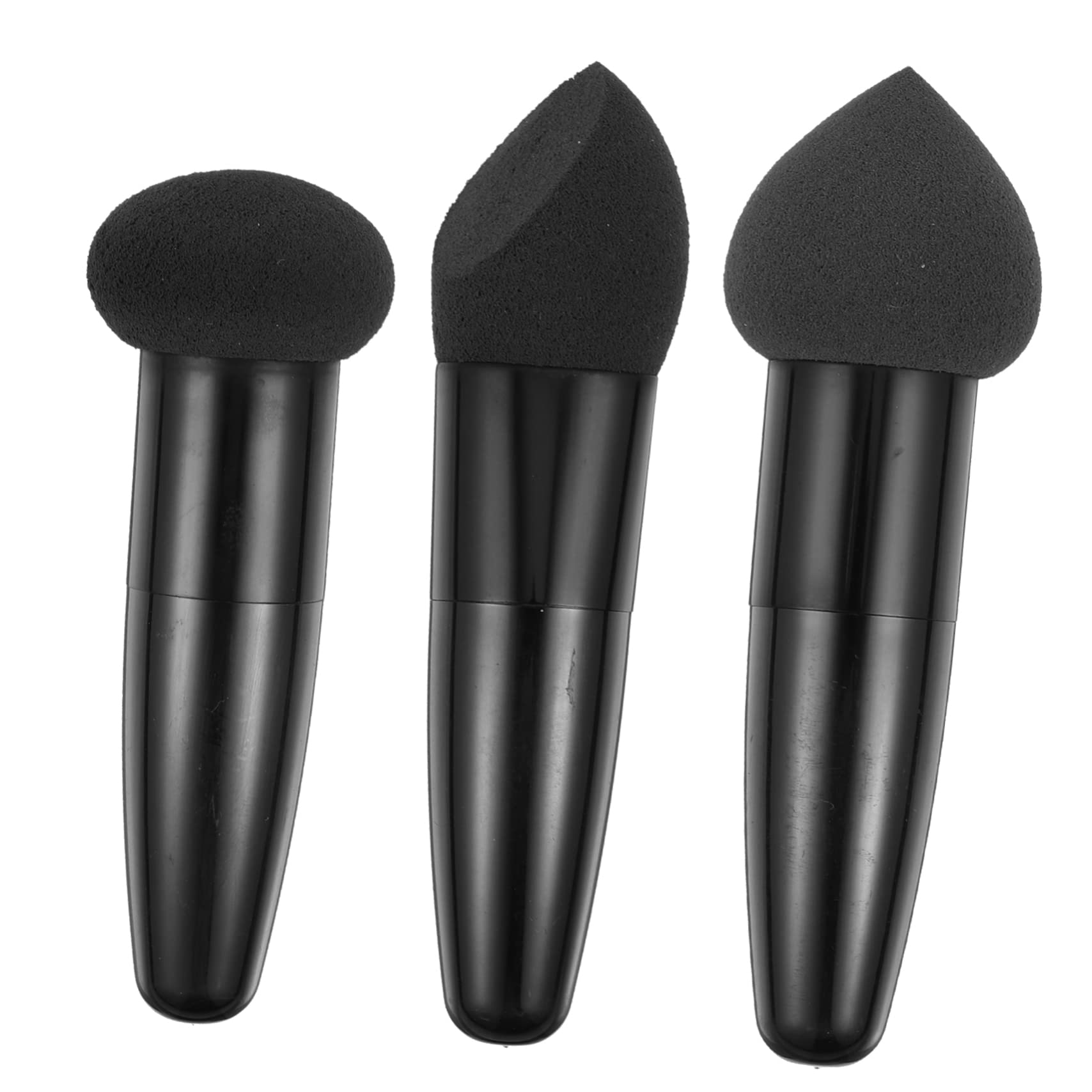 FOMIYES 3-Piece Heart Shaped Mushroom Makeup Sponge Set with Puff Handle - Soft Blending Sponge for Foundation, Concealer & Powder - Perfect Makeup Tools for Women & Professional Artists (Great for Daily Use, Travel & Makeup Beginners)