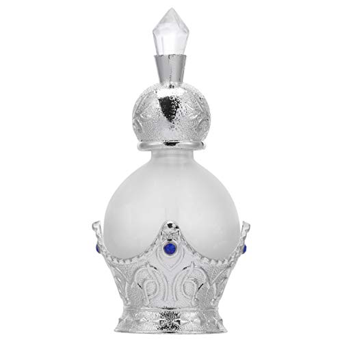 EXCLUZO 15ML Vintage Egyptian Perfume Bottles - Decorative Crystal Essential Oil Vials for Perfume, Lotion & Cream Storage - Silver Elegant Scent Bottles for Home Decor, Gift Giving & Aromatherapy Use