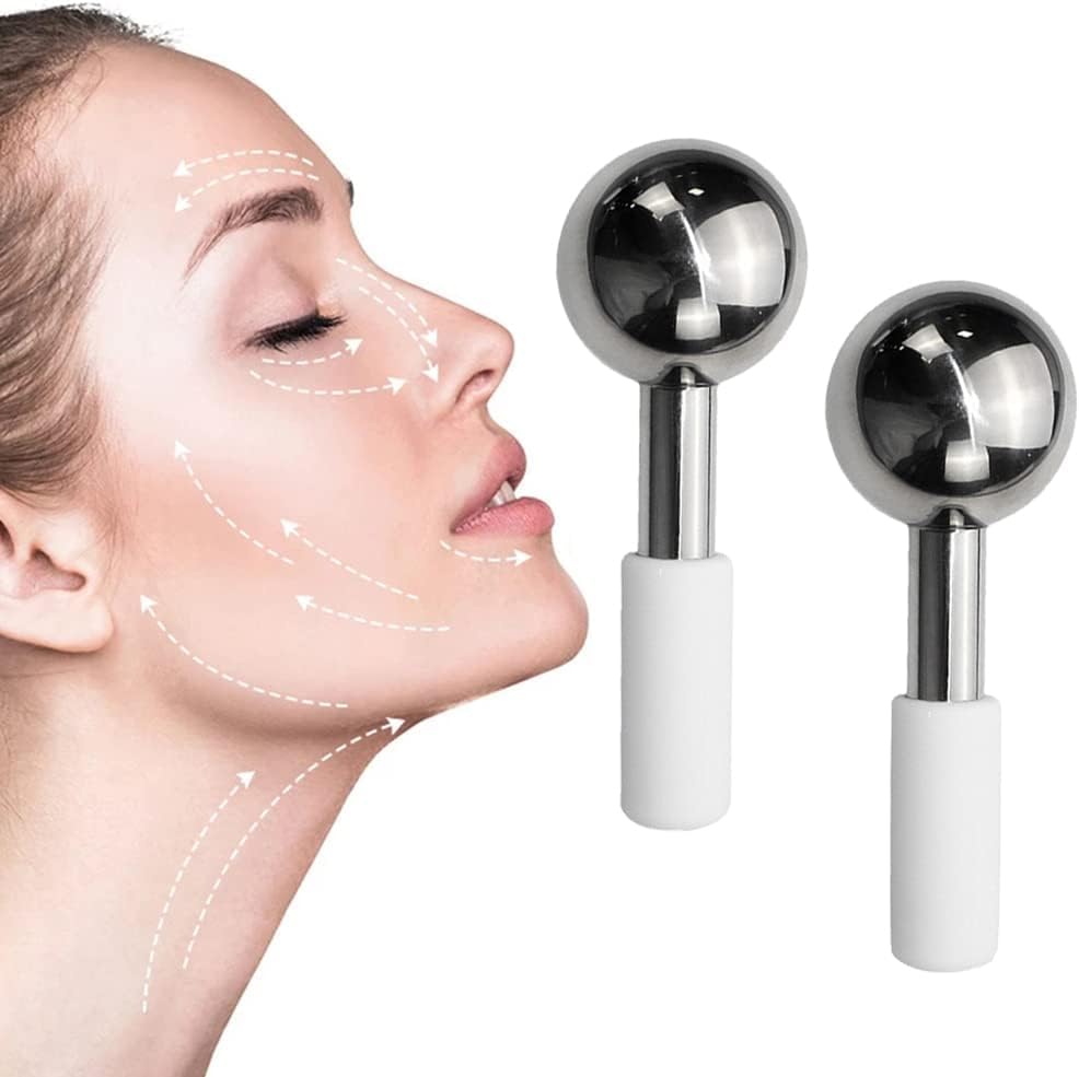 Lucario Ice Globes & Face Roller - Cooling Skin Massager for Face, Neck & Eyes | Reduces Dark Circles, Puffiness & Wrinkles | Tightens & Refreshes Skin | Perfect for Morning Routine & Post-Workout Recovery