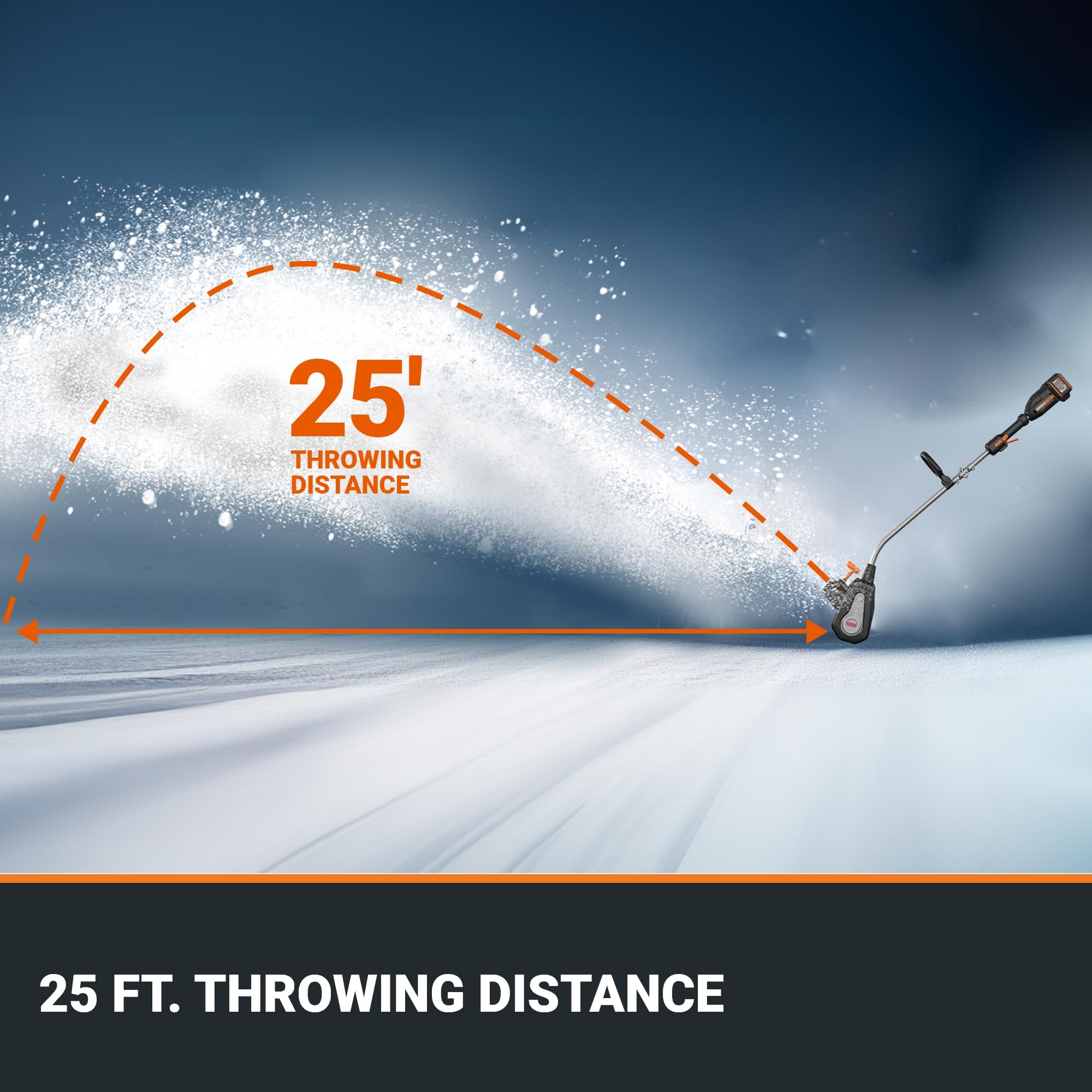 WORX WG460 40V 12-Inch Cordless Electric Snow Shovel with Brushless Motor - 2 Speed Settings, Adjustable Front Handle, 4.0Ah Battery & Charger Included - Ideal for Clearing Driveways, Sidewalks & Small Areas (Up to 4-Car Driveway Capacity)