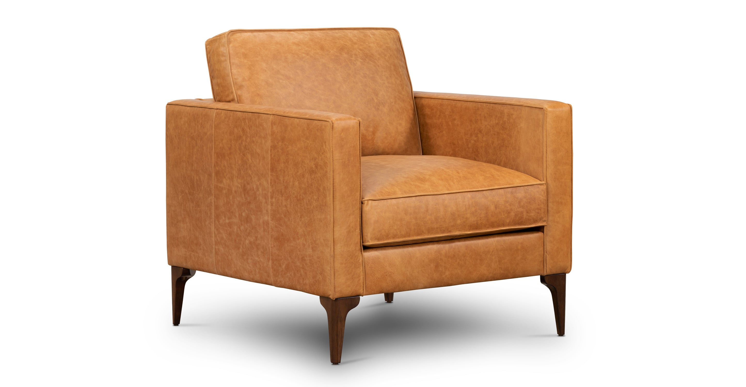 Premium Mateo Genuine Leather Lounge Chair - Modern Comfort for Living Room, Office & Reading Nook - Handcrafted Recliner with Ergonomic Support
