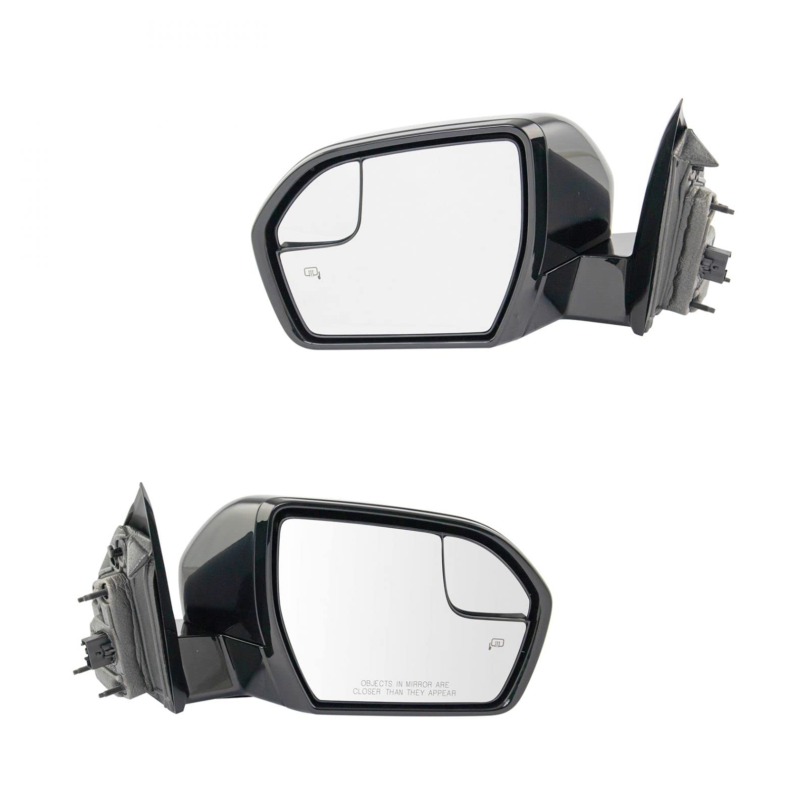 Power Heated Side Mirror Set with Checkered Finish for Ford Expedition - Enhanced Visibility & Safety for Winter Driving & Nighttime Use
