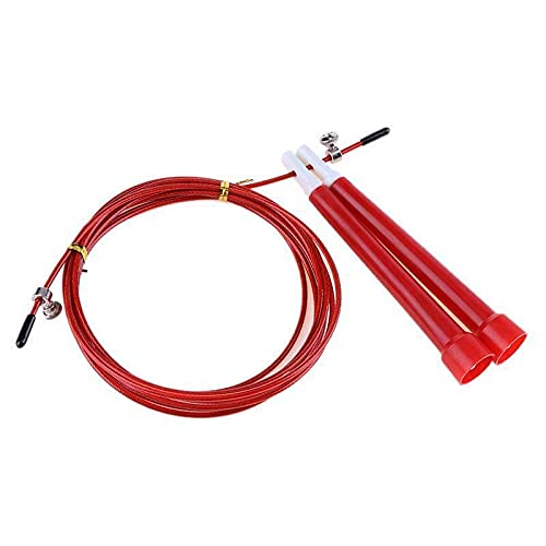 Treadlife Fitness Red Cable Jump Rope - Adjustable Speed Jump Rope for Workouts, Training & Weight Loss - Perfect for Home Gym, CrossFit & Boxing Training