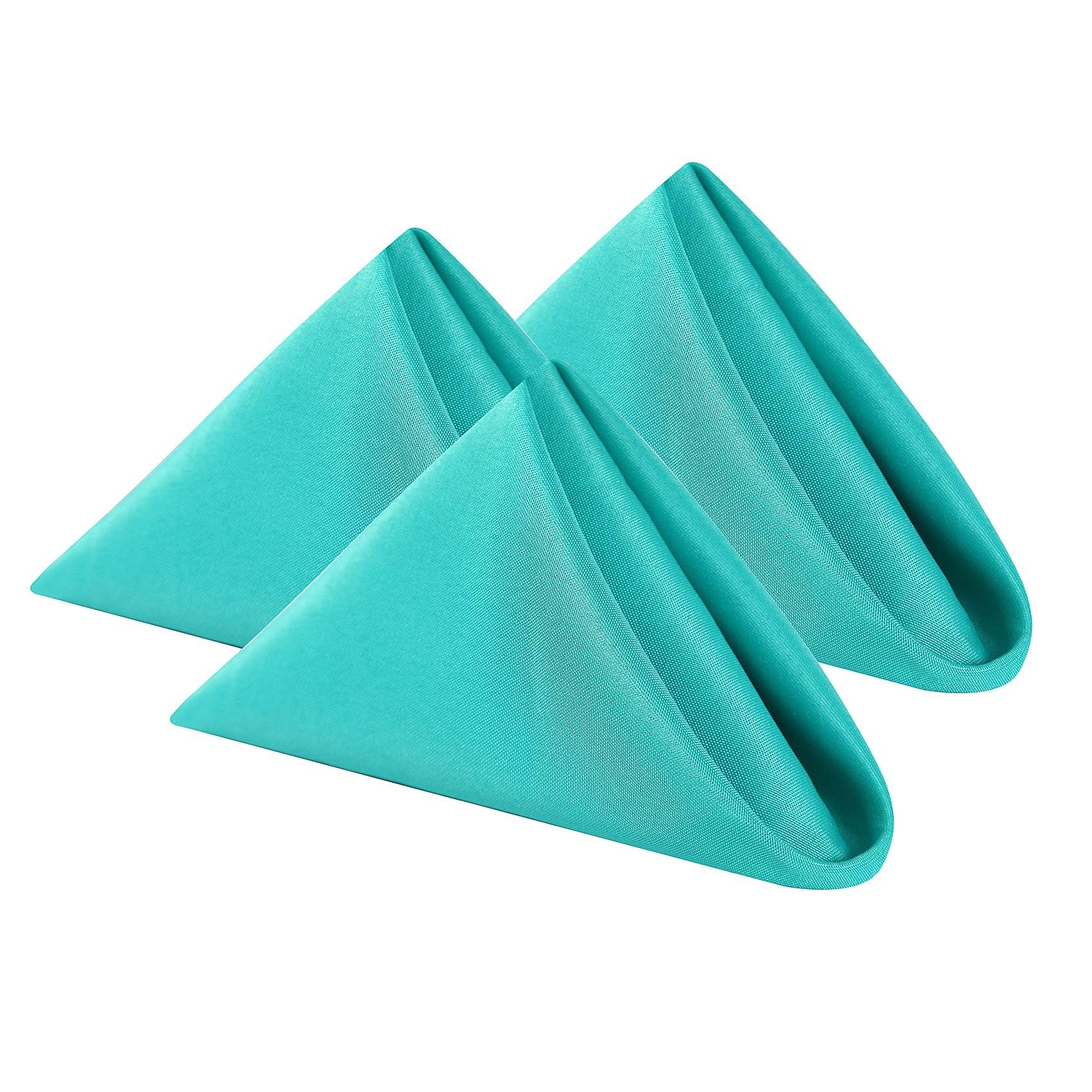 20x20 Inch Washable Polyester Cloth Napkins - Soft Dinner Napkins for Wedding, Party, Banquet & Everyday Dining - Set of 25 (Turquoise) | Elegant Table Setting & Home Decor Accessories