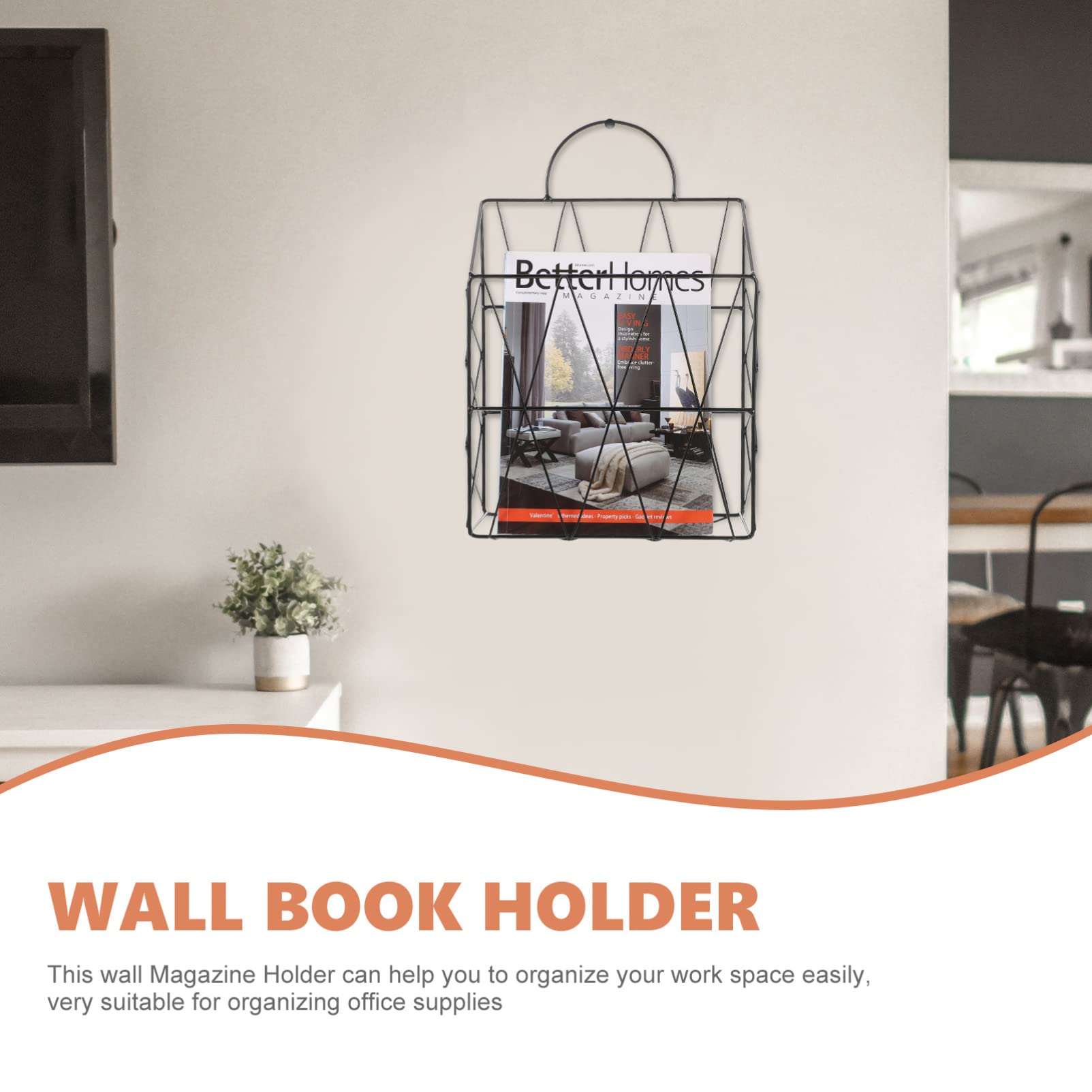 Artibetter Wall Mount File Holder - Office Desk Organizer for Books, Magazines & Papers - Home & Office Use