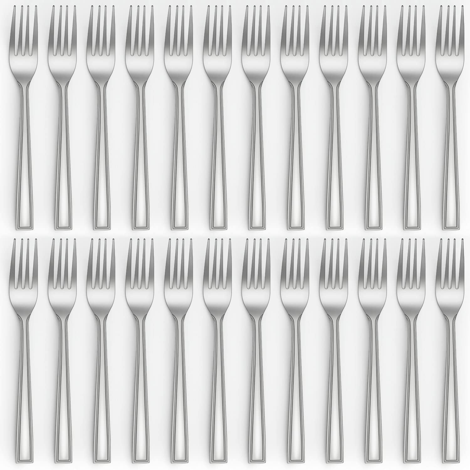 Hunnycook 24-Piece Stainless Steel Dinner Forks Set (7.76 Inch) - Mirror Polished Cutlery for Home, Kitchen, Restaurant & Hotel - Dishwasher Safe - Perfect for Fine Dining, Catering & Dinner Parties
